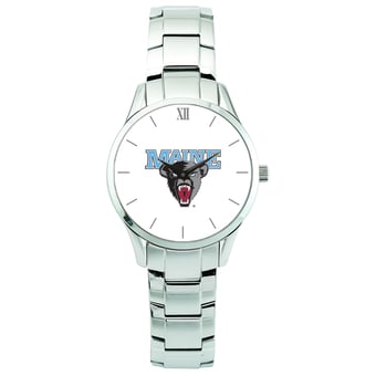 Men's Silver Maine Black Bears Stainless Steel Wristwatch