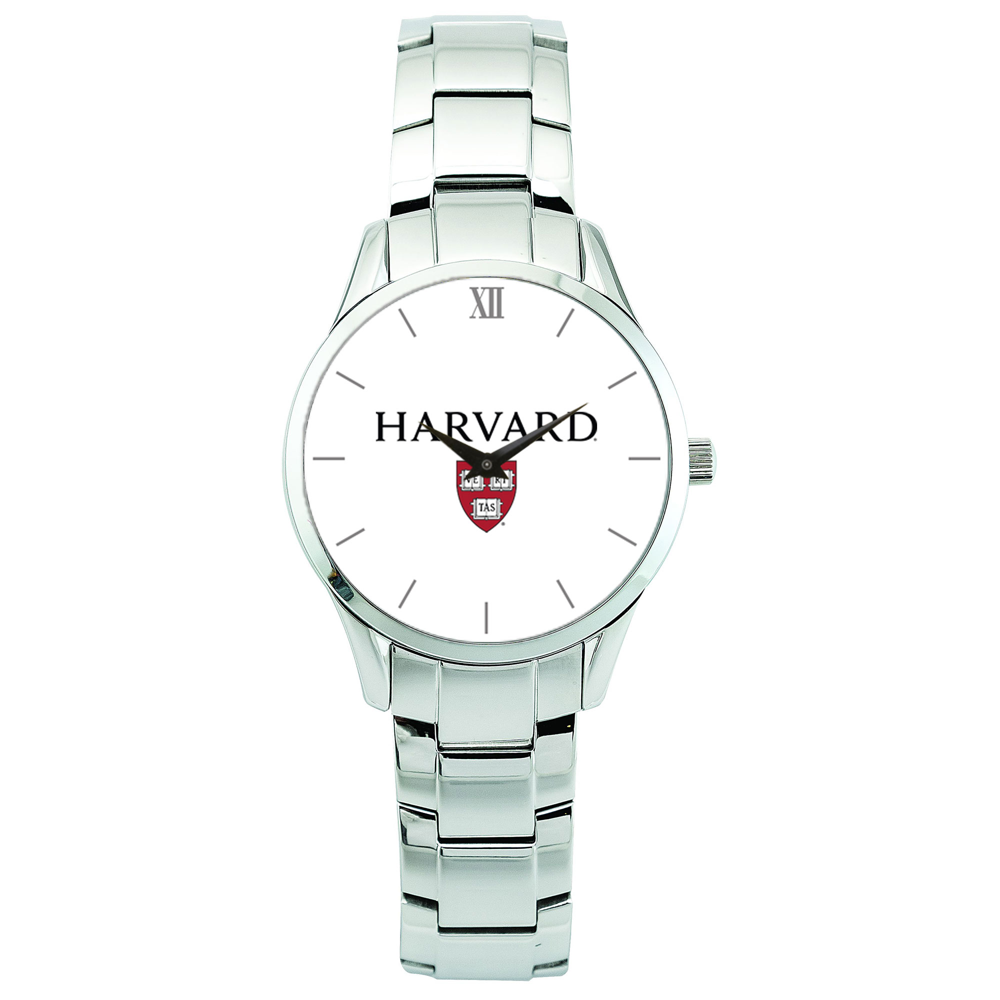 Men's Silver Harvard Crimson Stainless Steel Wristwatch