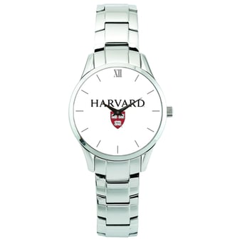 Men's Silver Harvard Crimson Stainless Steel Wristwatch
