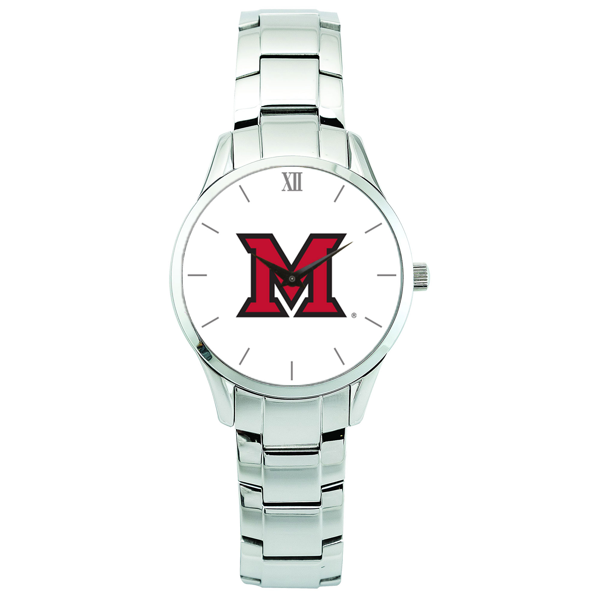 Men's Silver Miami University RedHawks Stainless Steel Wristwatch