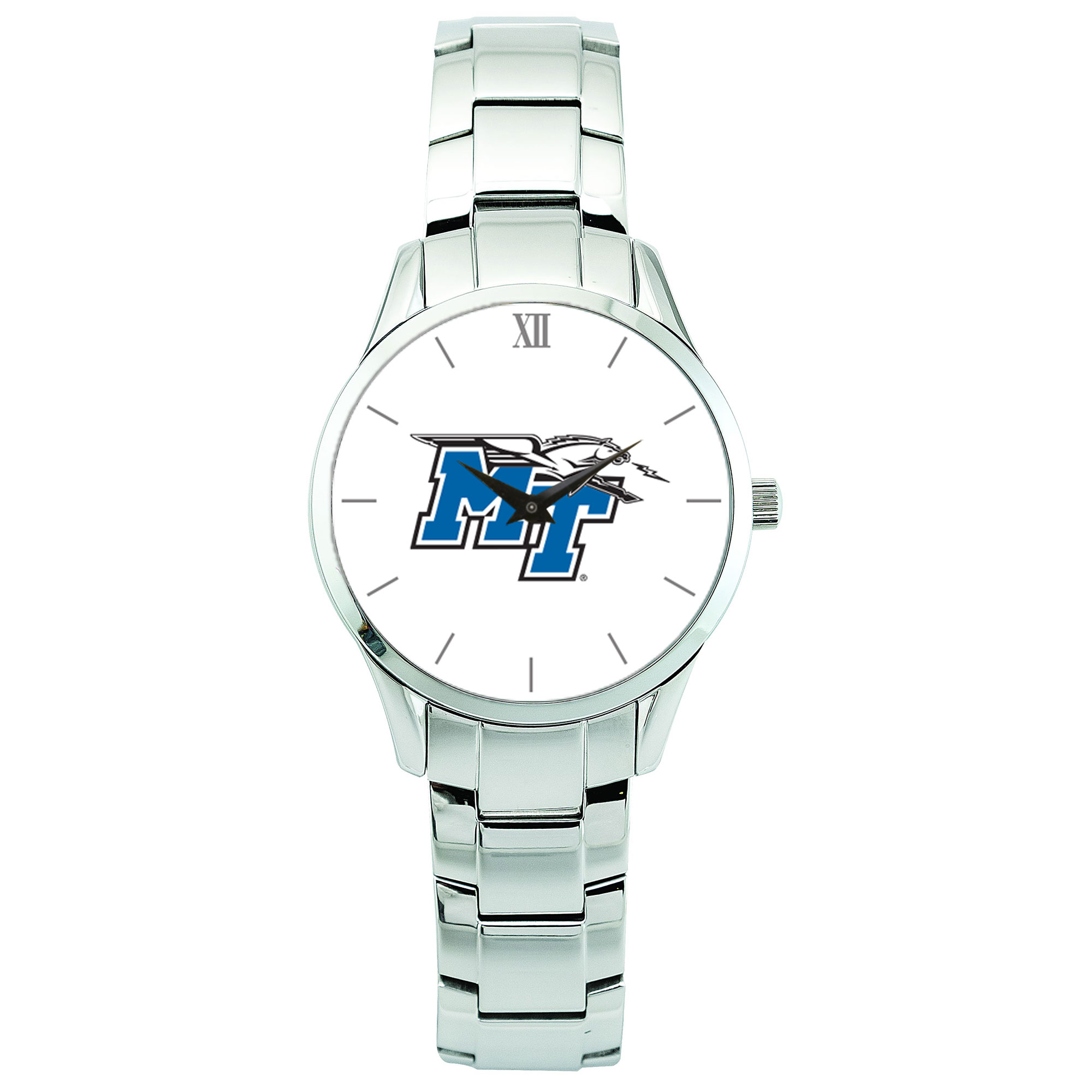 Men's Silver MTSU Blue Raiders Stainless Steel Wristwatch