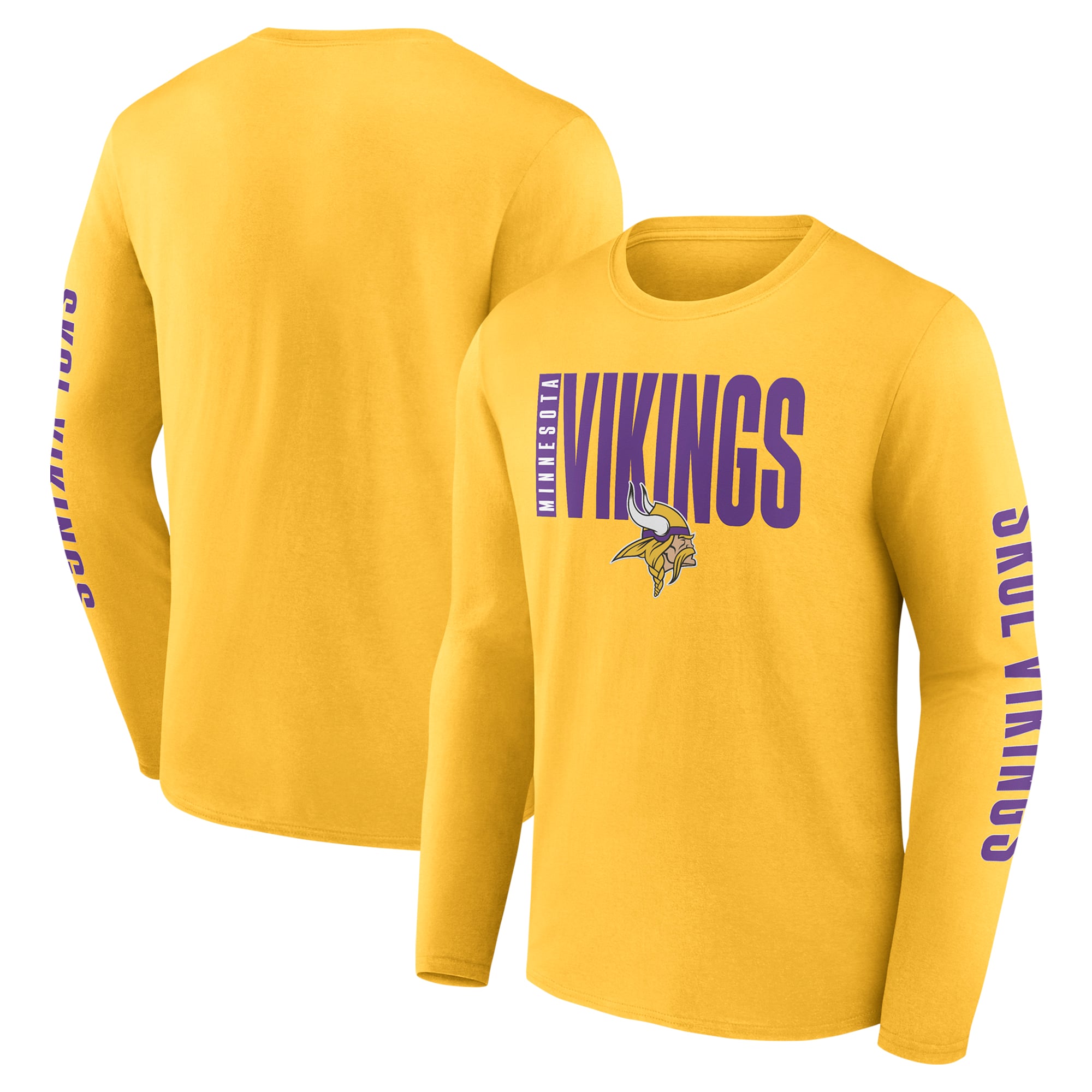 Men's Fanatics Gold Minnesota Vikings Vision Long Sleeve T-Shirt: retailer-supplied image