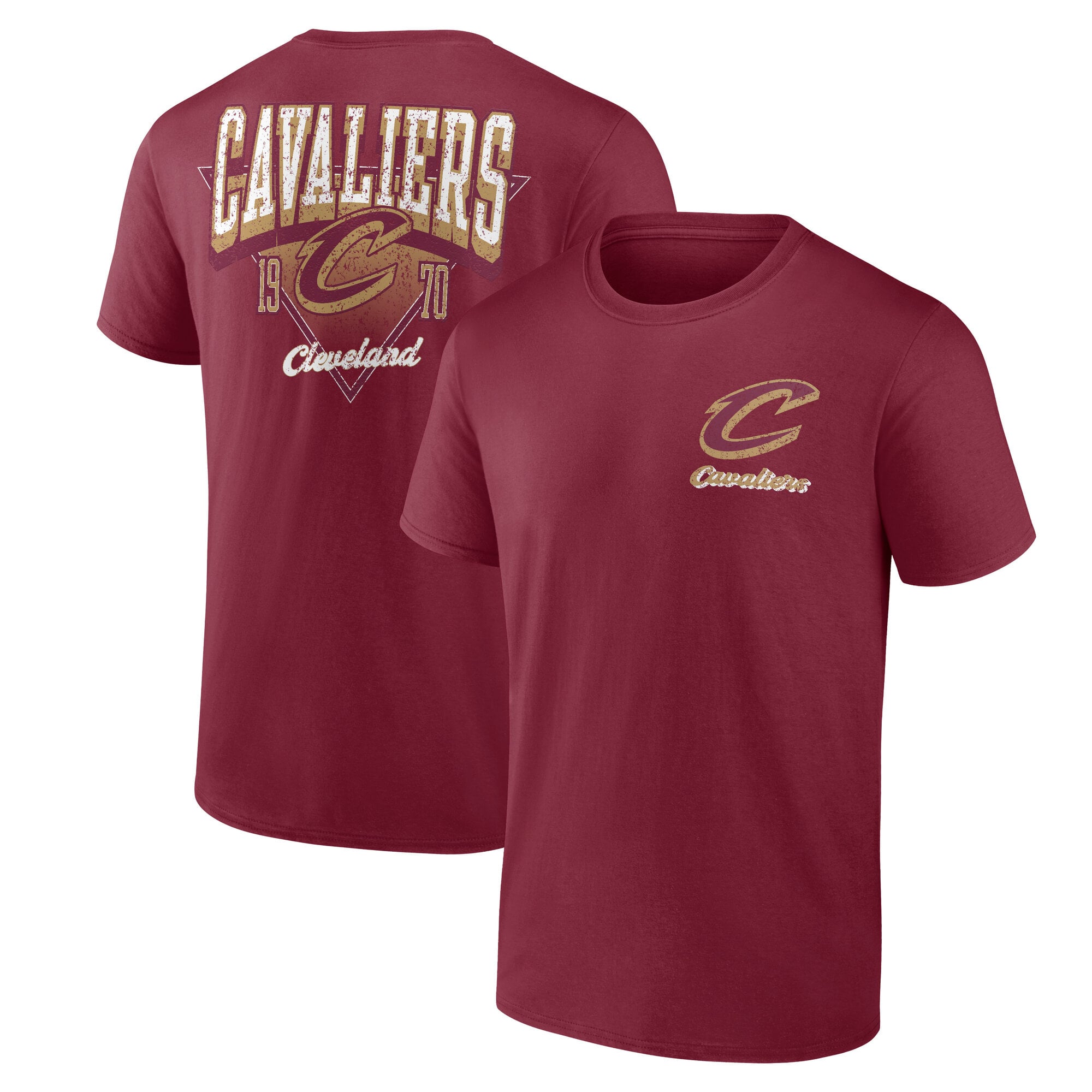 Men's Logo Athletic Wine Cleveland Cavaliers Never Over T-Shirt: retailer-supplied image