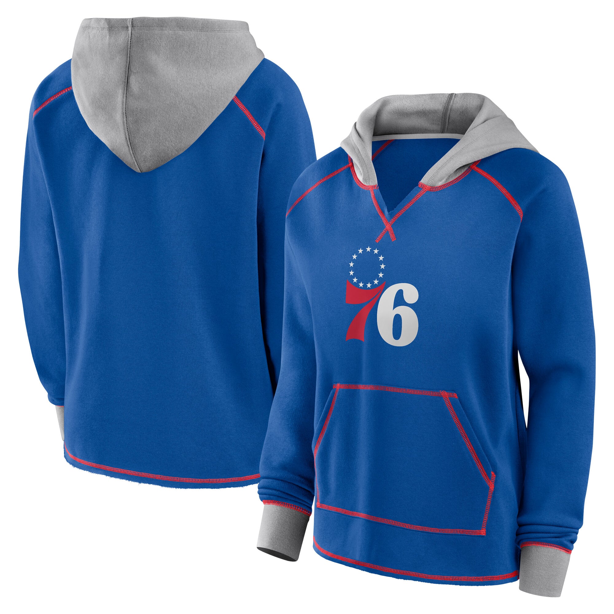Women's Logo Athletic Royal Philadelphia 76ers Boom Pullover Hoodie