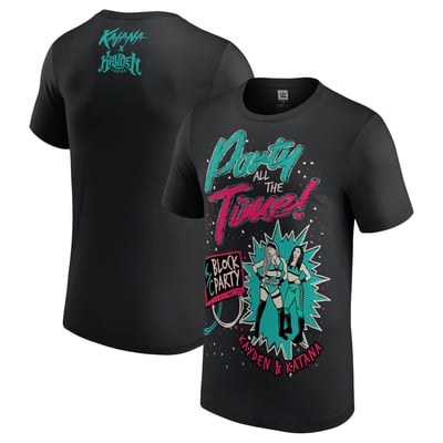 Men's Black Kayden Carter & Katana Chance Party All The Time T-Shirt