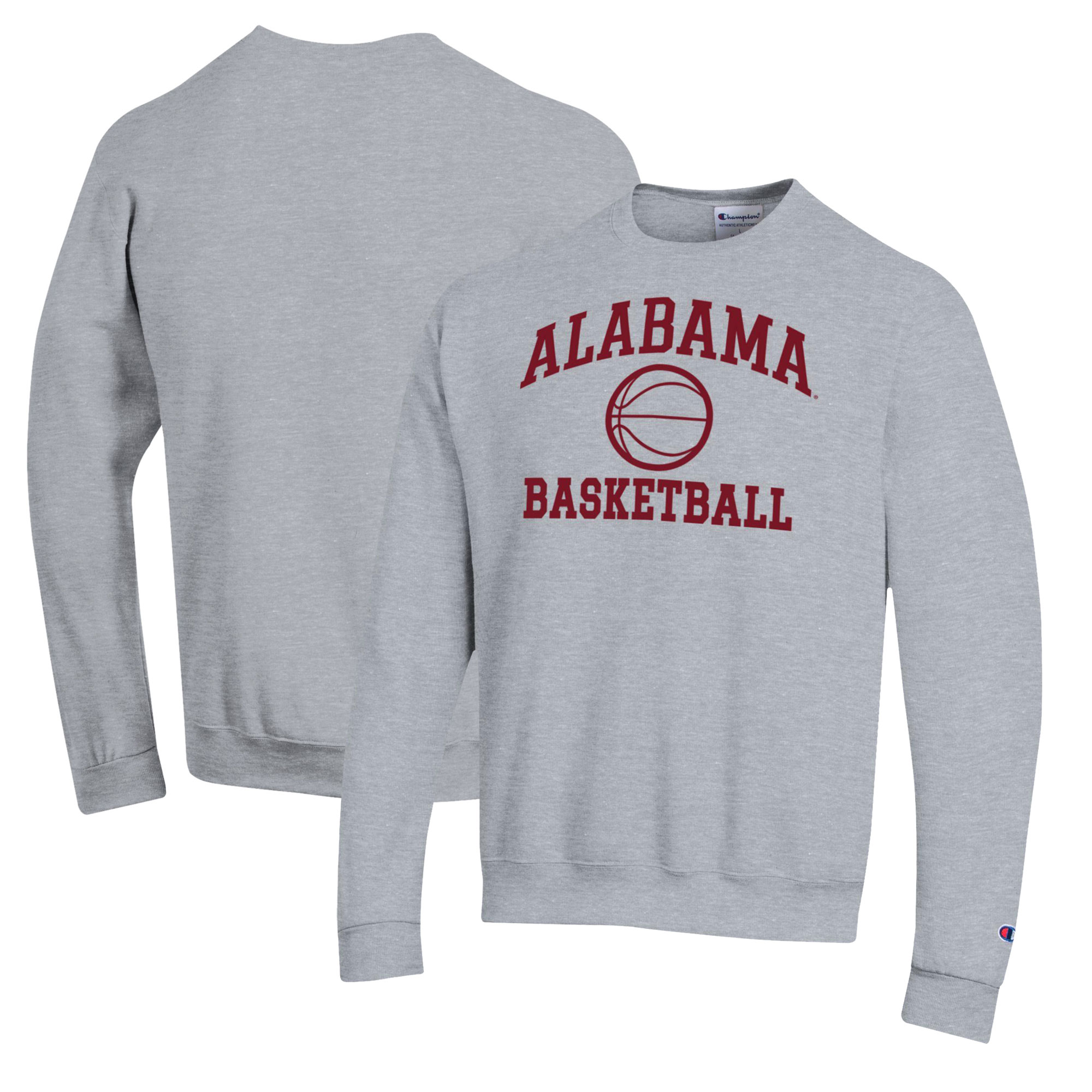 Men’s Champion Heather Gray Alabama Crimson Tide Basketball Icon Pullover Crewneck Sweatshirt Men’s Champion Heather Gray Alabama Crimson Tide Basketball Icon Pullover Crewneck Sweatshirt