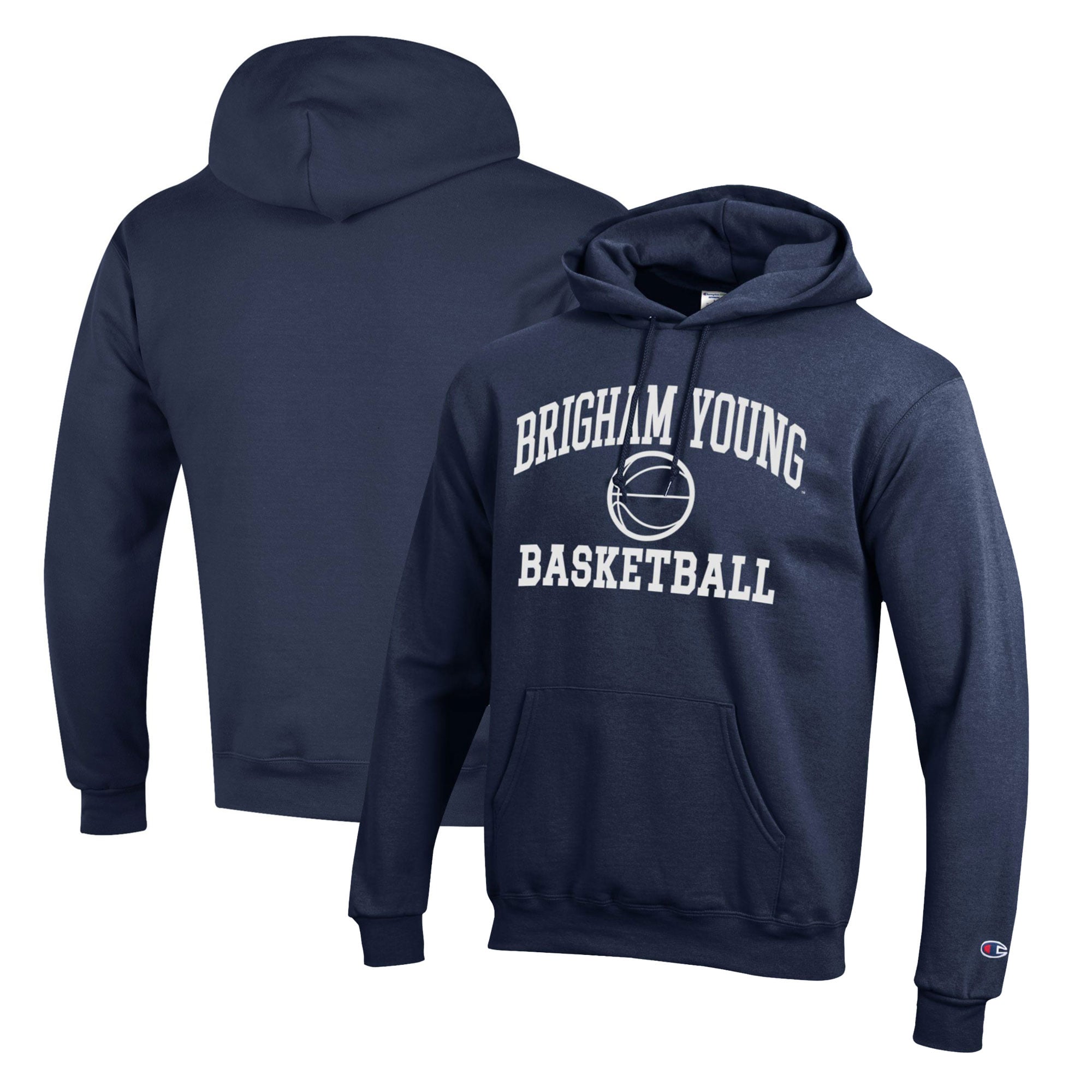 Men's Champion Navy BYU Cougars Basketball Icon Pullover Hoodie