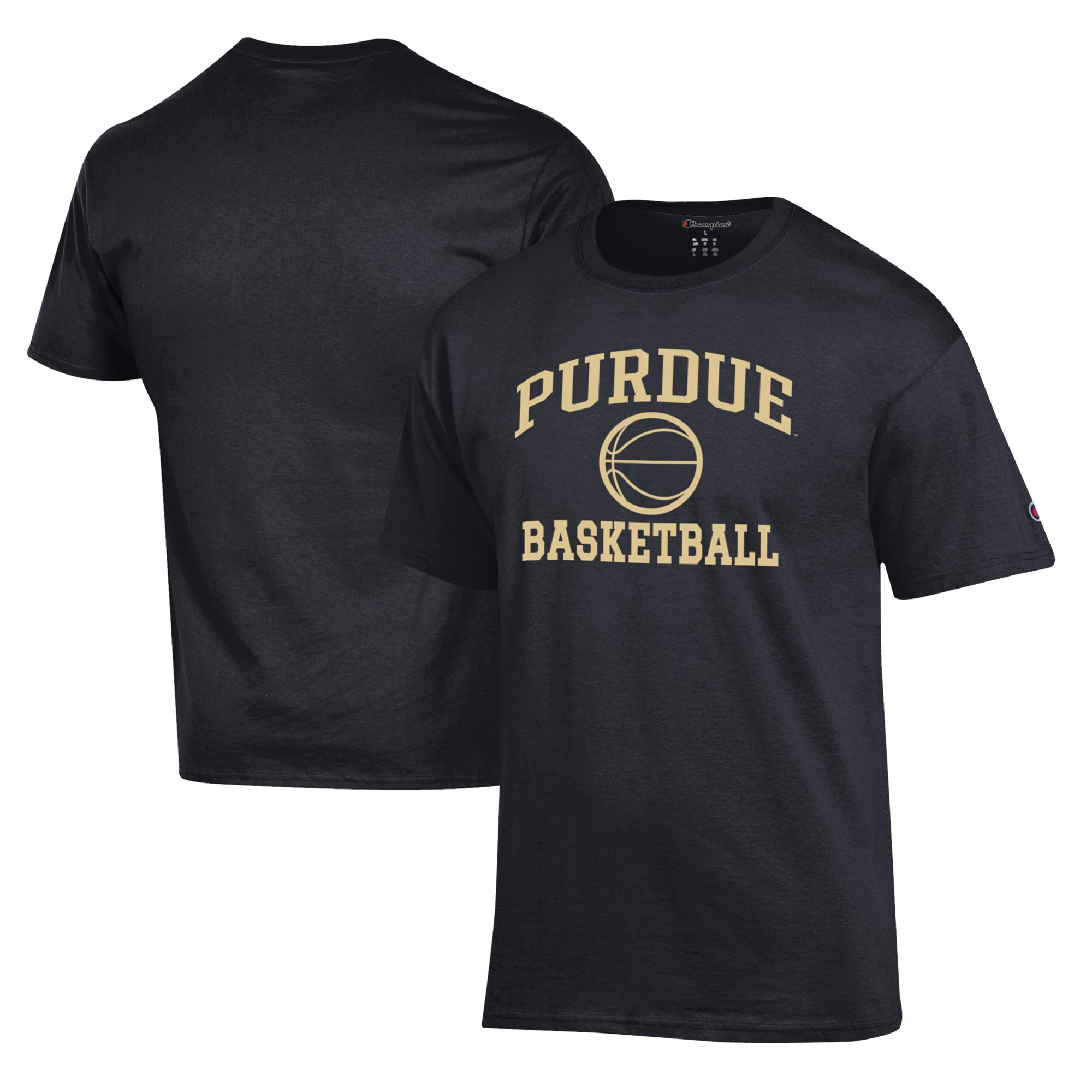 Men's Champion Black Purdue Boilermakers Basketball Icon T-Shirt