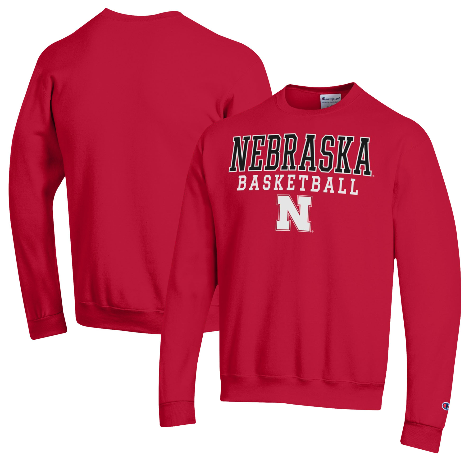 Men’s Champion Scarlet Nebraska Huskers Basketball Stack Pullover Crewneck Sweatshirt Men’s Champion Scarlet Nebraska Huskers Basketball Stack Pullover Crewneck Sweatshirt