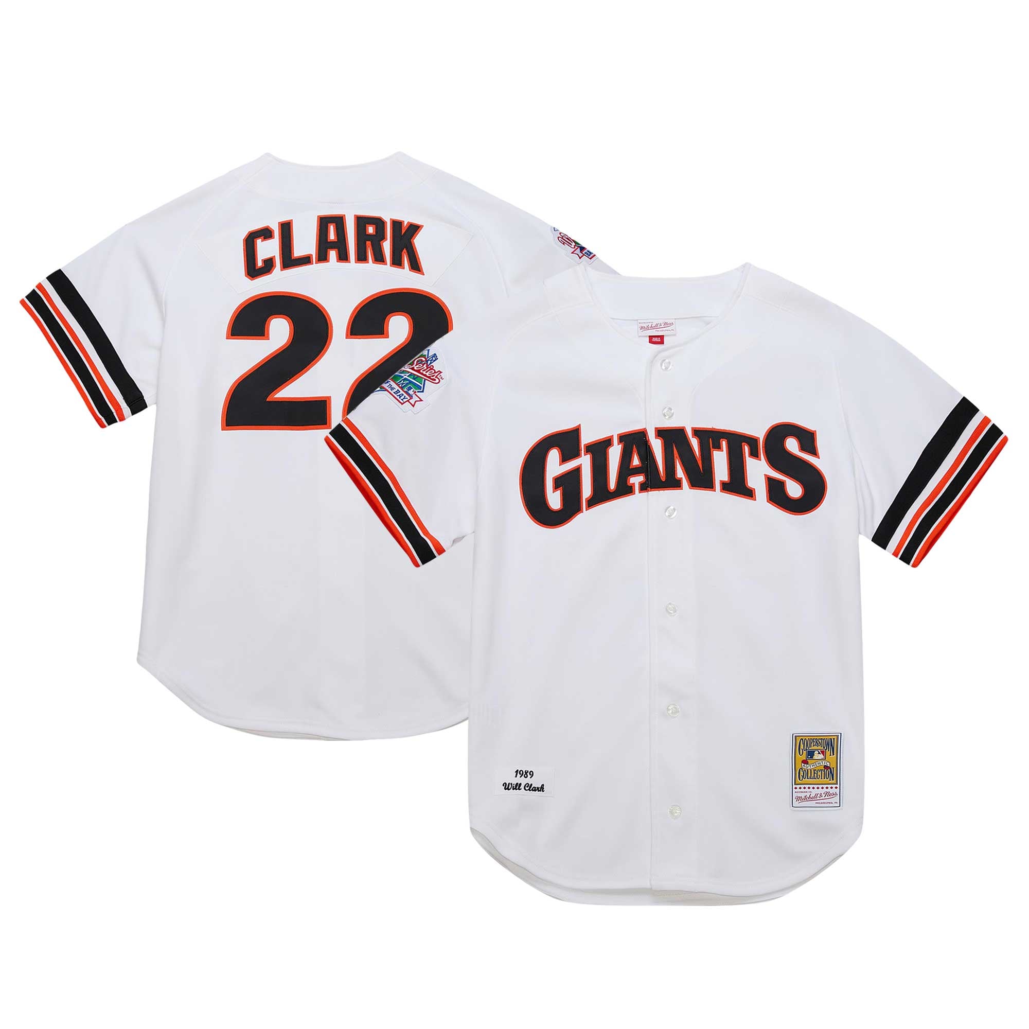 Maglia autentica Mitchell & Ness Will Clark, collezione Cooperstown 1989, San Francisco Giants, bianca, da uomo