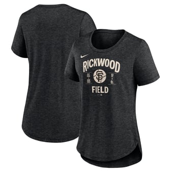 Women's Nike Heather Black San Francisco Giants 2024 Rickwood Classic Tribute Tri-Blend T-Shirt