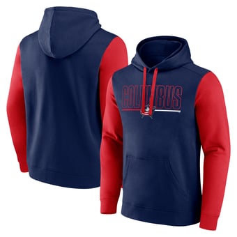 Men's Logo Athletic Navy Columbus Blue Jackets Deliver Fleece Pullover Hoodie