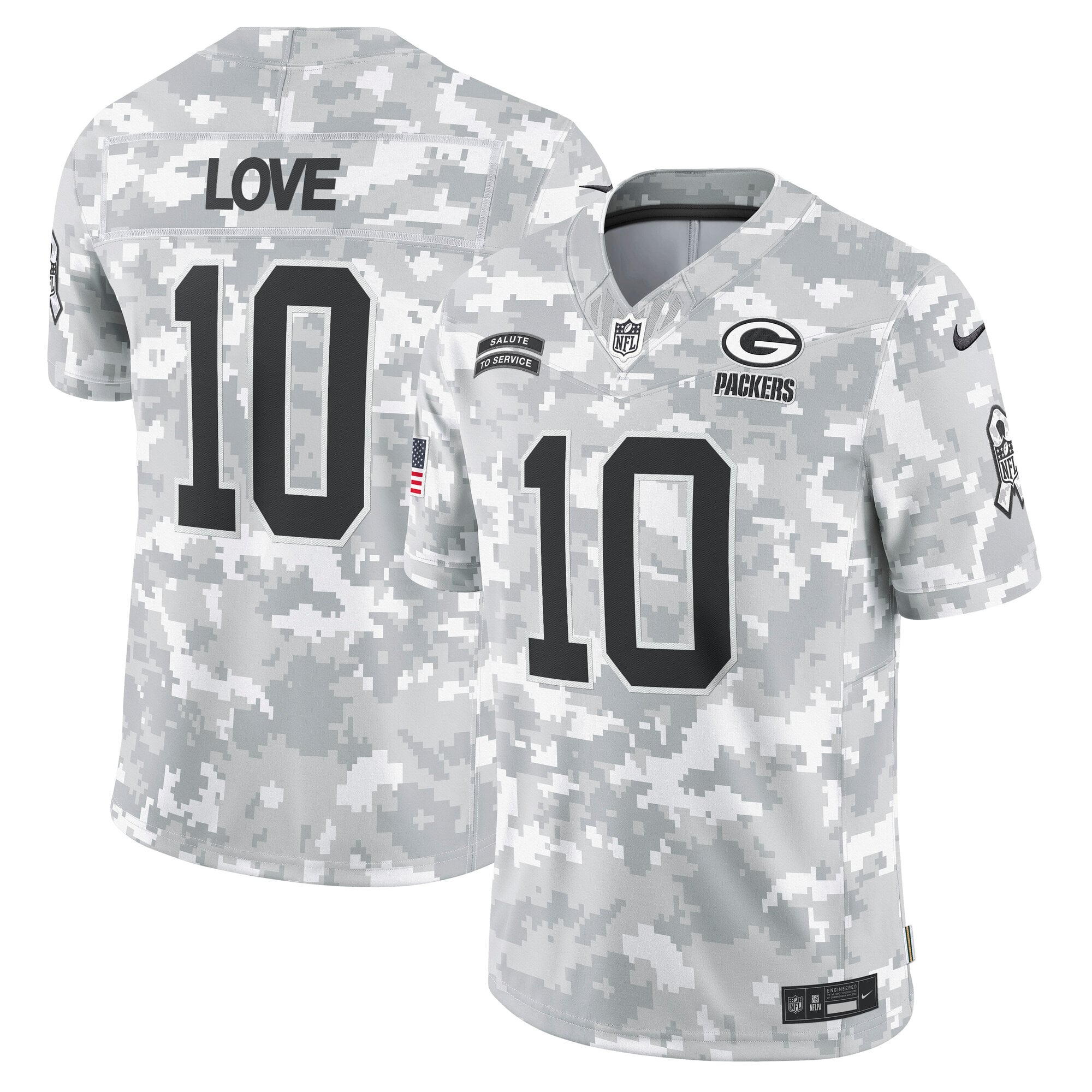 Green Bay Packers Nike 2024 Salute to Service Jersey - Jordan Love - Mens