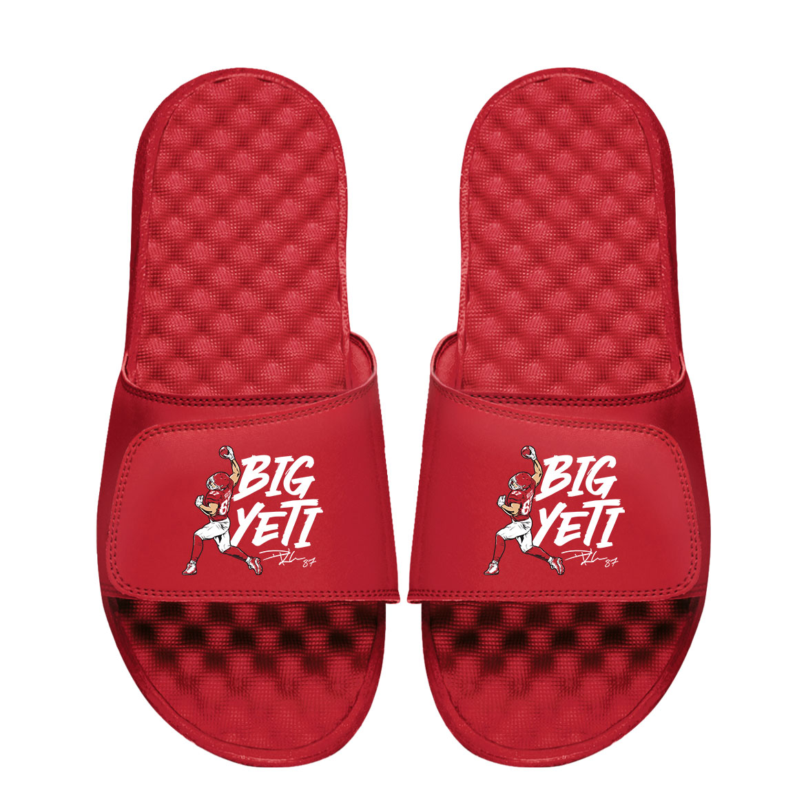 Unisex ISlide Travis Kelce Red NFLPA Big Yeti Slide Sandals Unisex ISlide Travis Kelce Red NFLPA Big Yeti Slide Sandals