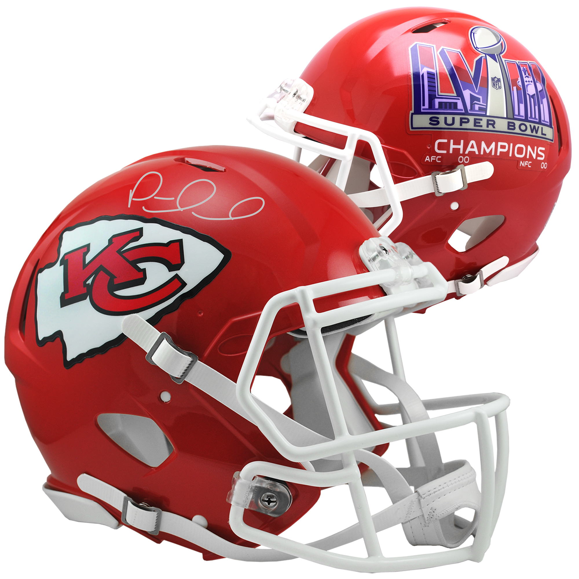Patrick Mahomes Kansas City Chiefs Autographed Super Bowl LVIII Champions Riddell Speed Authentic Helmet