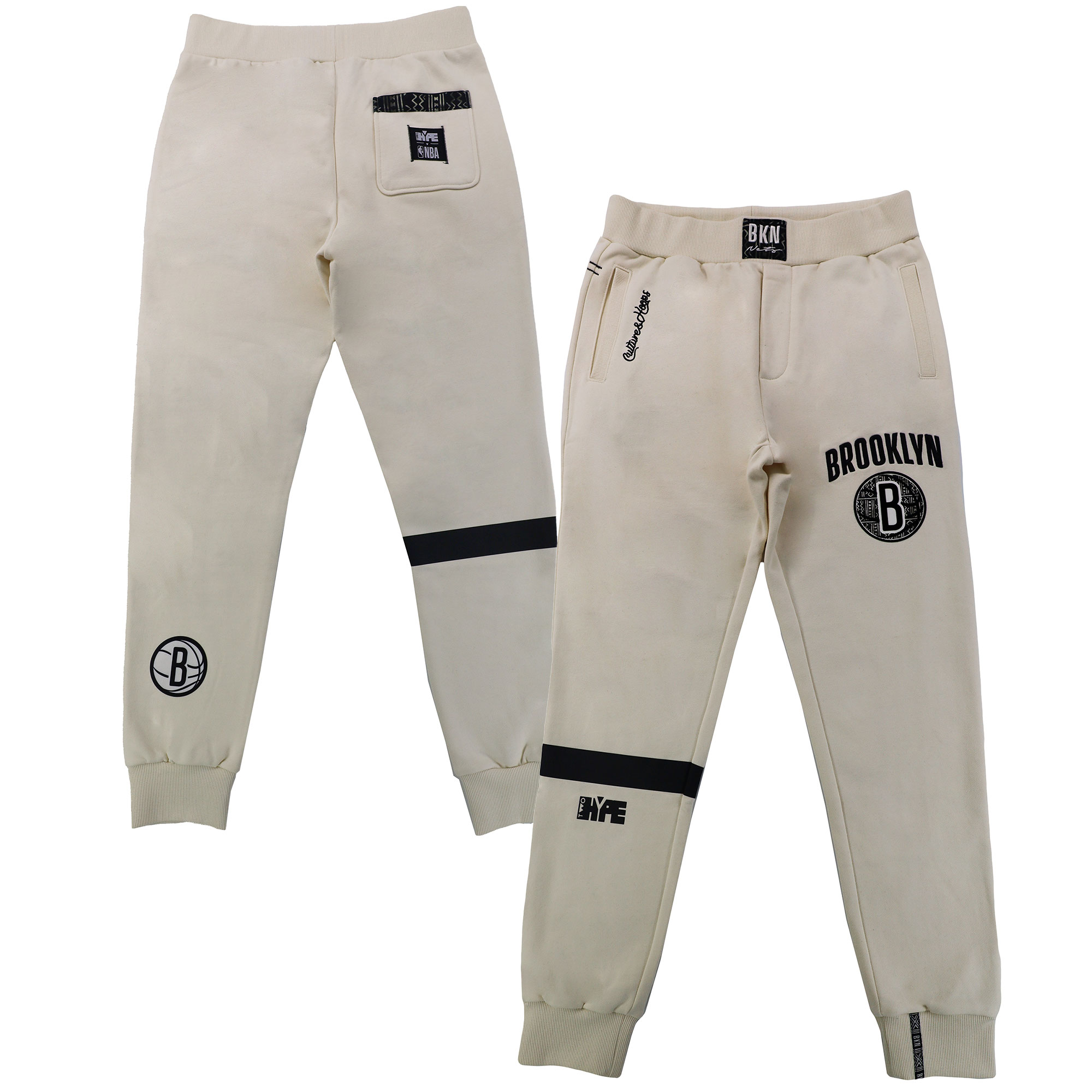 Unisex NBA x Two Hype Cream Brooklyn Nets Culture & Hoops Heavyweight Jogger Pants Unisex NBA x Two Hype Cream Brooklyn Nets Culture & Hoops Heavyweight Jogger Pants