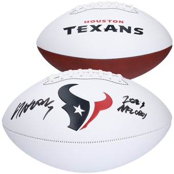 C.J. Stroud Houston Texans 2023 NFL Offensive Rookie of the Year Autographed Franklin White Panel Football with "2023 NFL OROY" Inscription