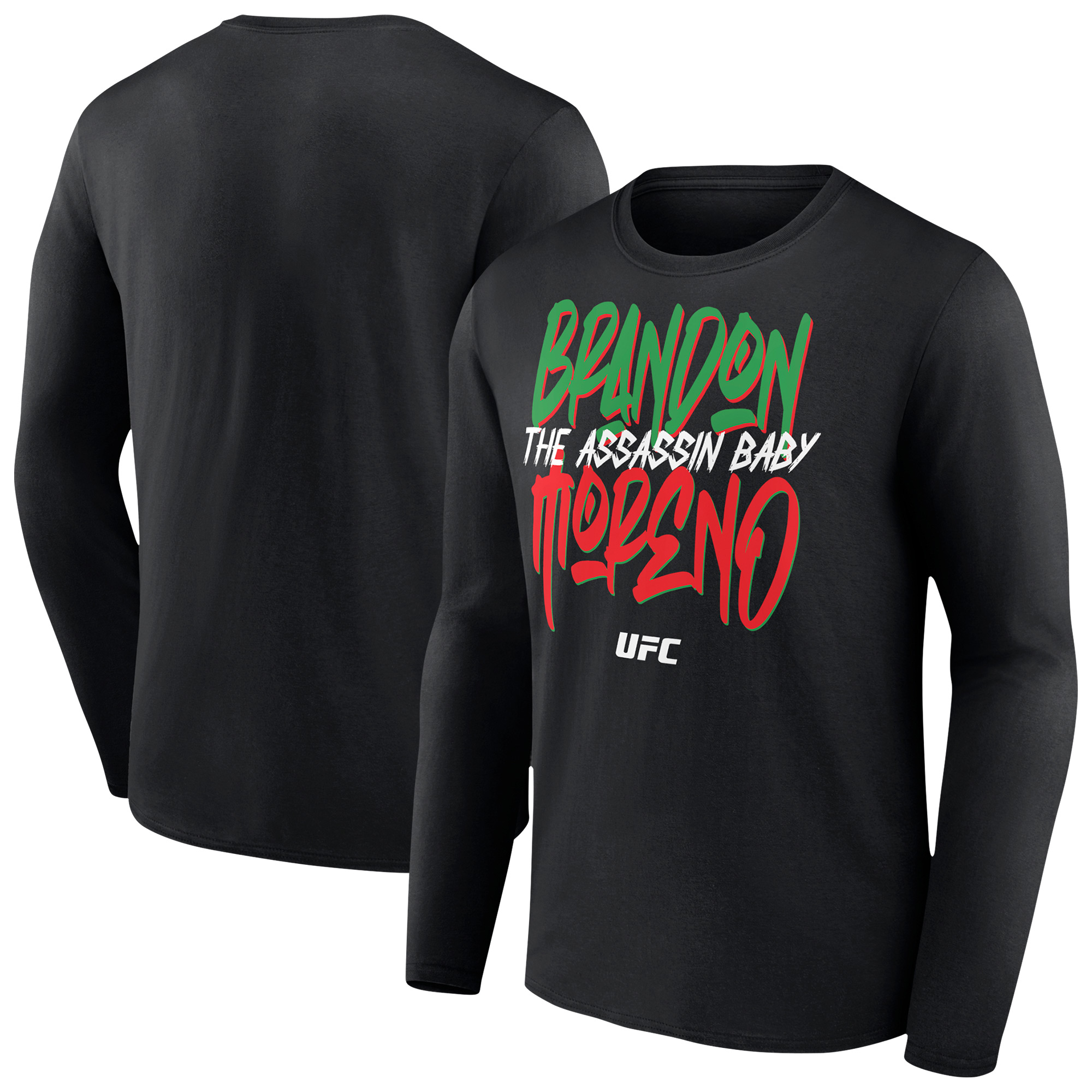Men’s Brandon Moreno Black The Assassin Baby Long Sleeve T-Shirt