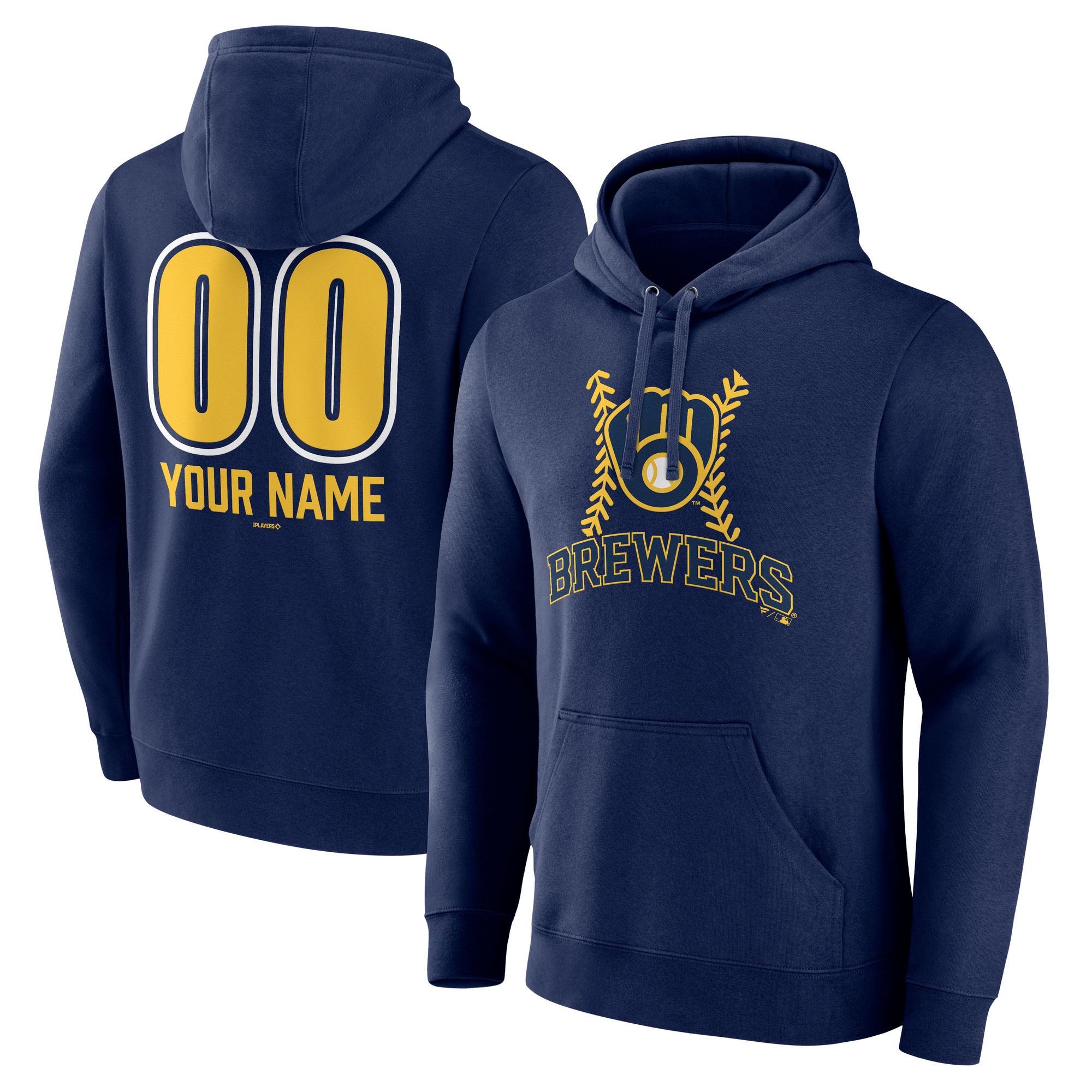 Men’s Navy Milwaukee Brewers Personalized Name & Number Fastball Pullover Hoodie Men’s Navy Milwaukee Brewers Personalized Name & Number Fastball Pullover Hoodie