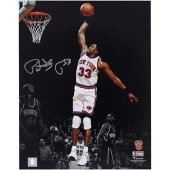 Patrick Ewing New York Knicks Autographed 11" x 14" Dunking vs Philadelphia 76ers Spotlight Photograph