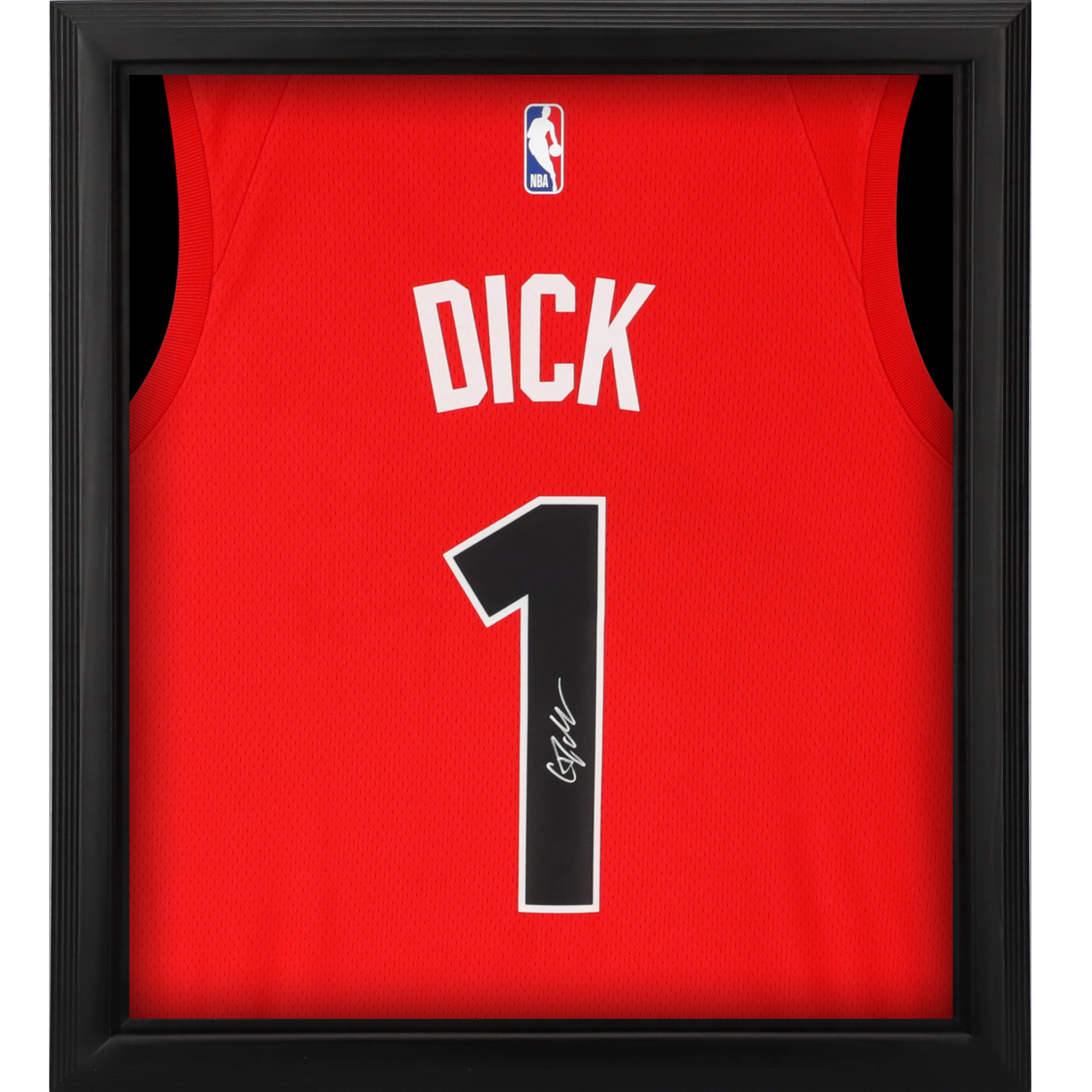 Gradey Dick Toronto Raptors Autographed Framed Nike Red Icon Swingman Jersey Shadowbox Gradey Dick Toronto Raptors Autographed Framed Nike Red Icon Swingman Jersey Shadowbox