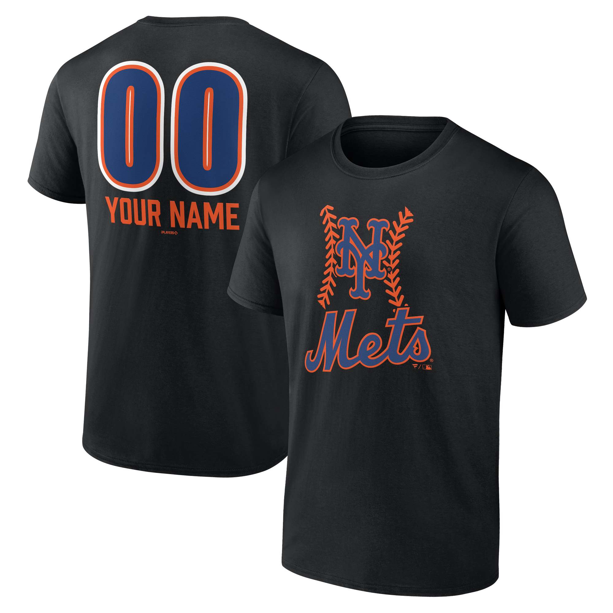 Men’s Black New York Mets Personalized Name & Number Fastball T-Shirt Men’s Black New York Mets Personalized Name & Number Fastball T-Shirt