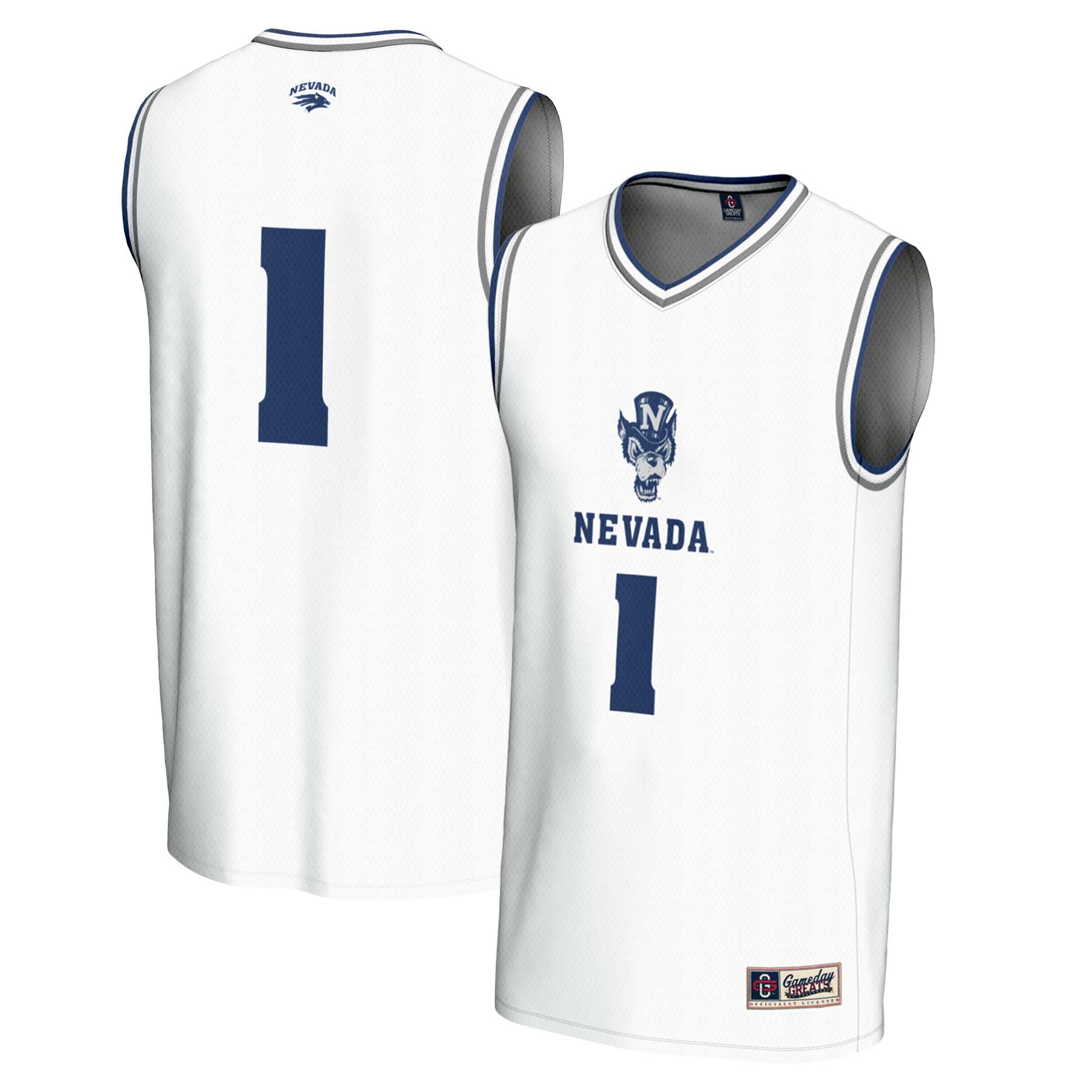 Youth GameDay Greats #1 White Nevada Wolf Pack  Lightweight Basketball Fashion Jersey