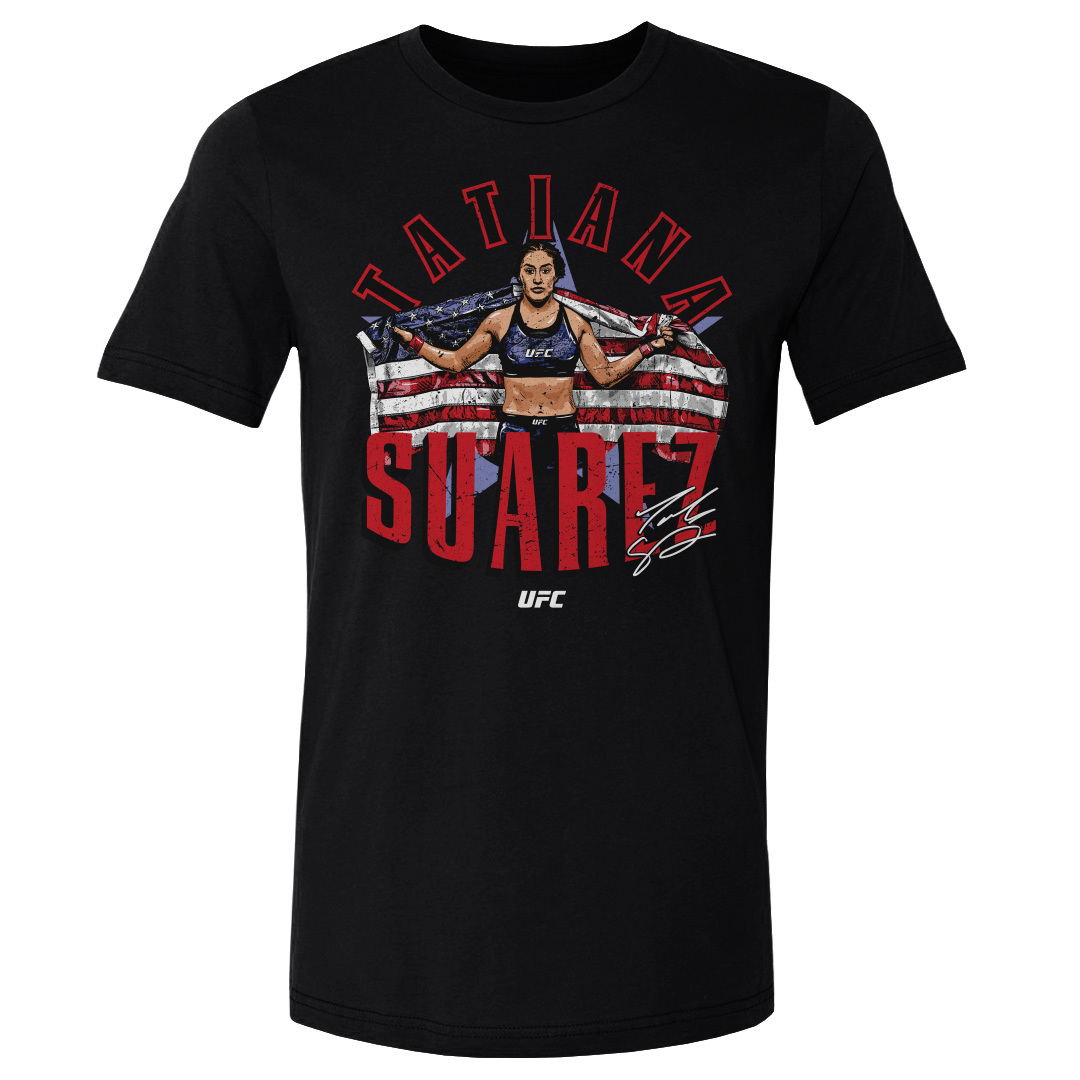 Men’s UFC Black Tatiana Suarez American Flag T-Shirt Men’s UFC Black Tatiana Suarez American Flag T-Shirt