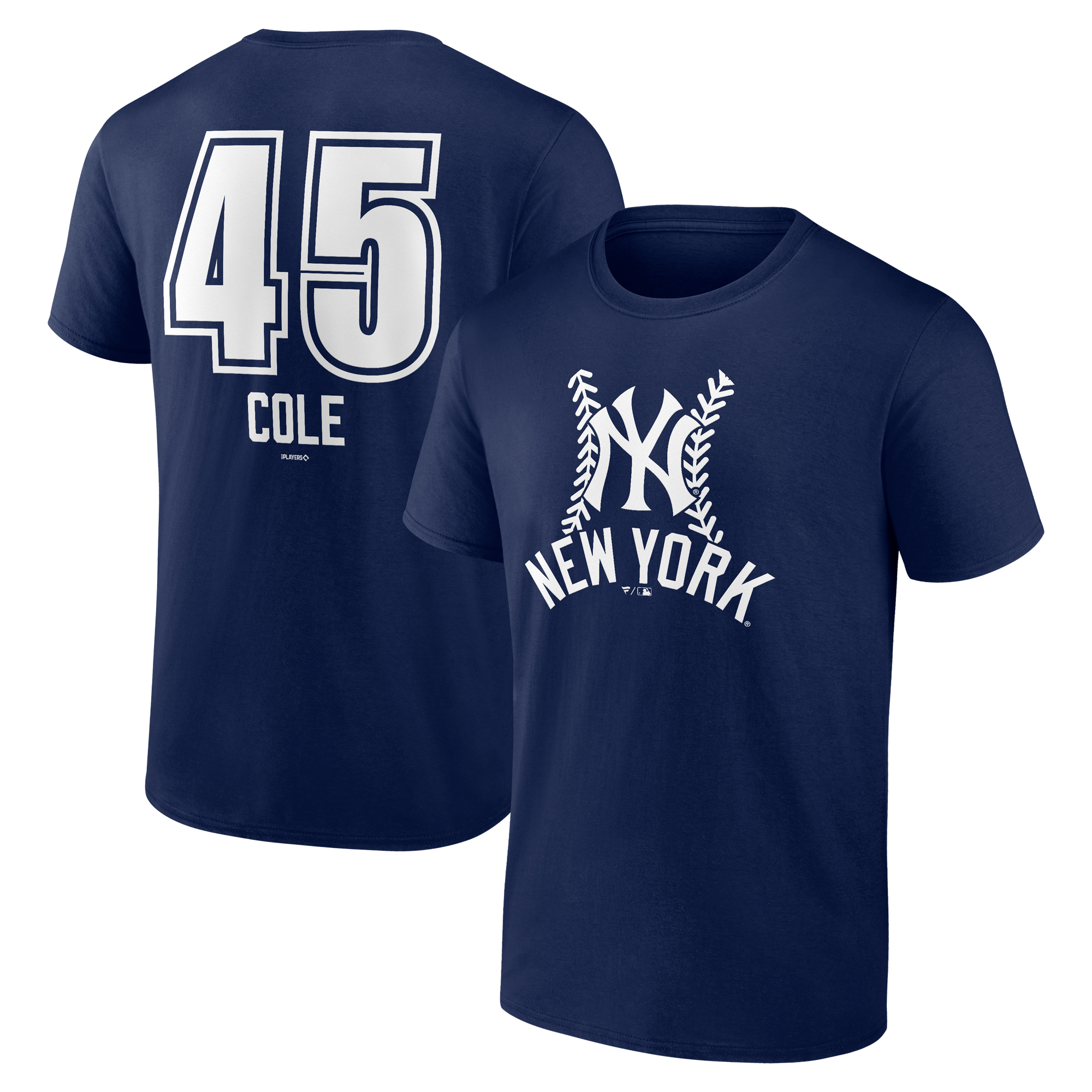 Men's Gerrit Cole Navy New York Yankees Fastball Player Name & Number T-Shirt