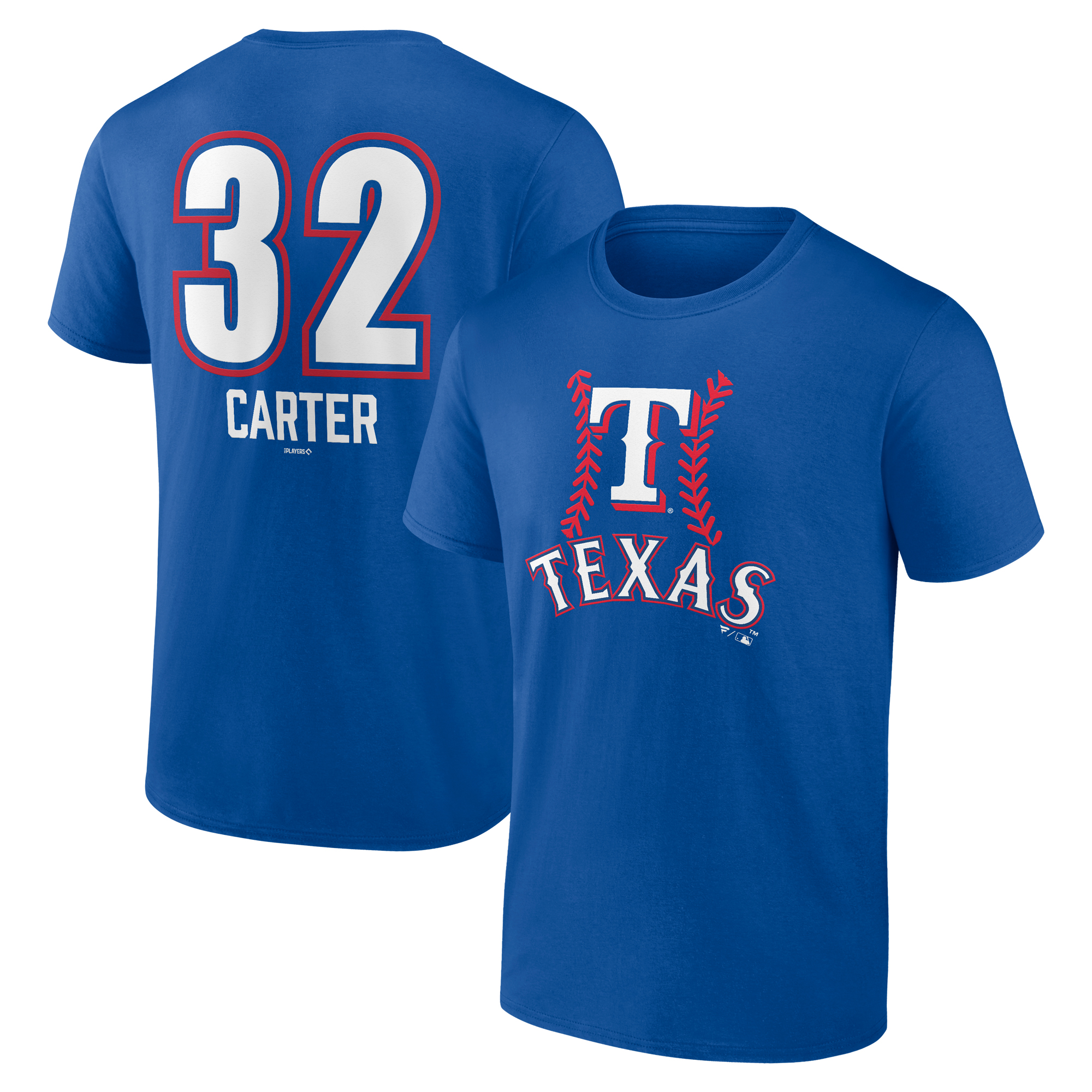 Men’s Evan Carter Royal Texas Rangers Fastball Player Name & Number T-Shirt Men’s Evan Carter Royal Texas Rangers Fastball Player Name & Number T-Shirt