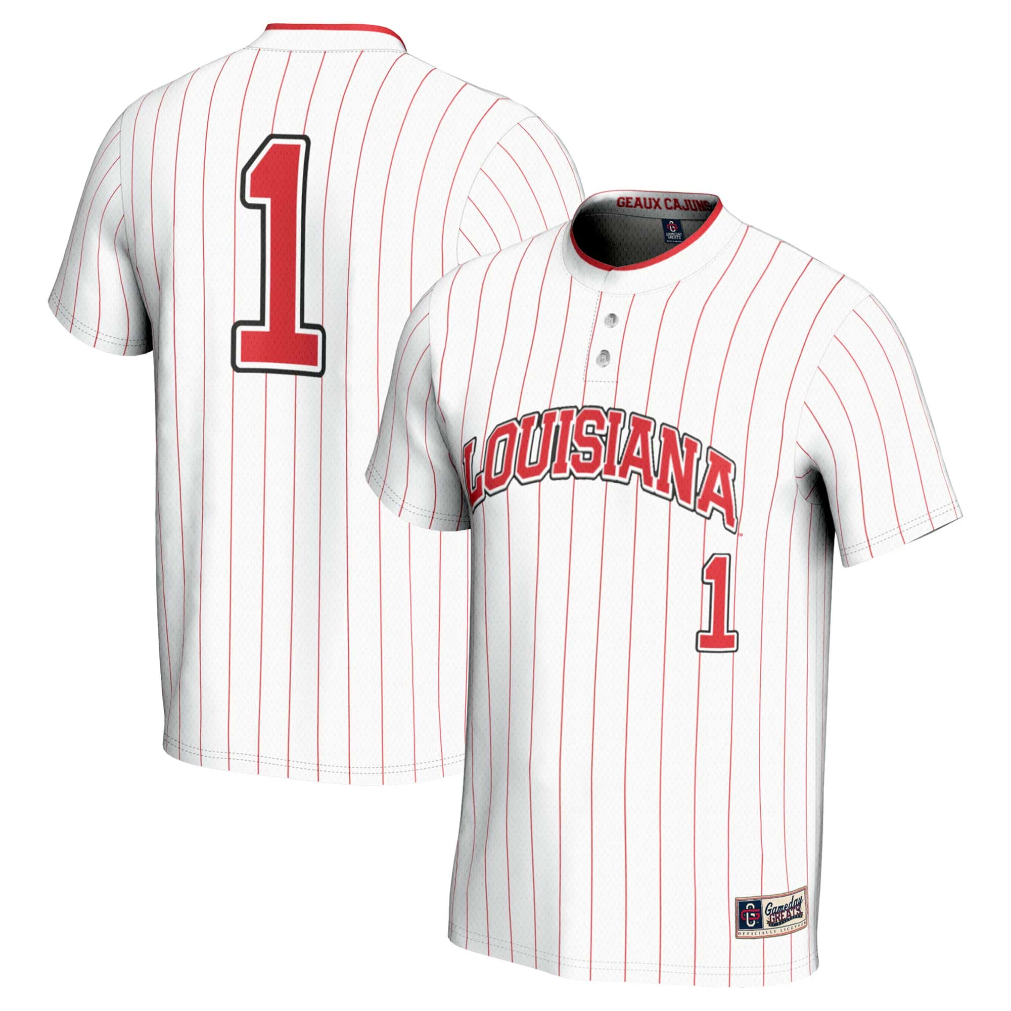Youth GameDay Greats #1 White Louisiana Ragin' Cajuns Lightweight Softball Jersey