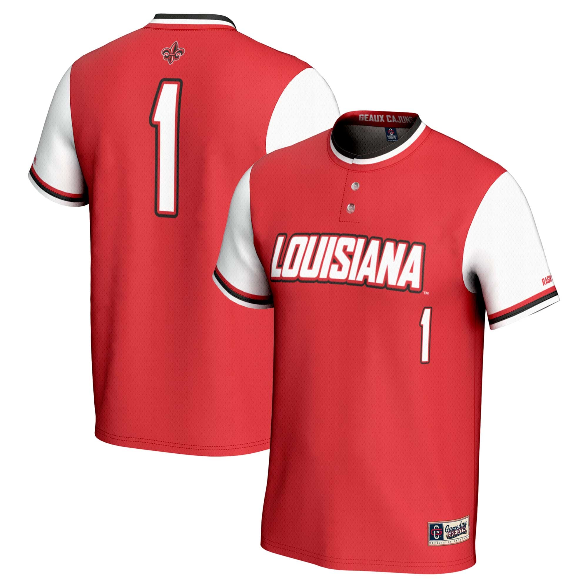 Youth GameDay Greats #1 Cardinal Louisiana Ragin' Cajuns Lightweight Softball Jersey