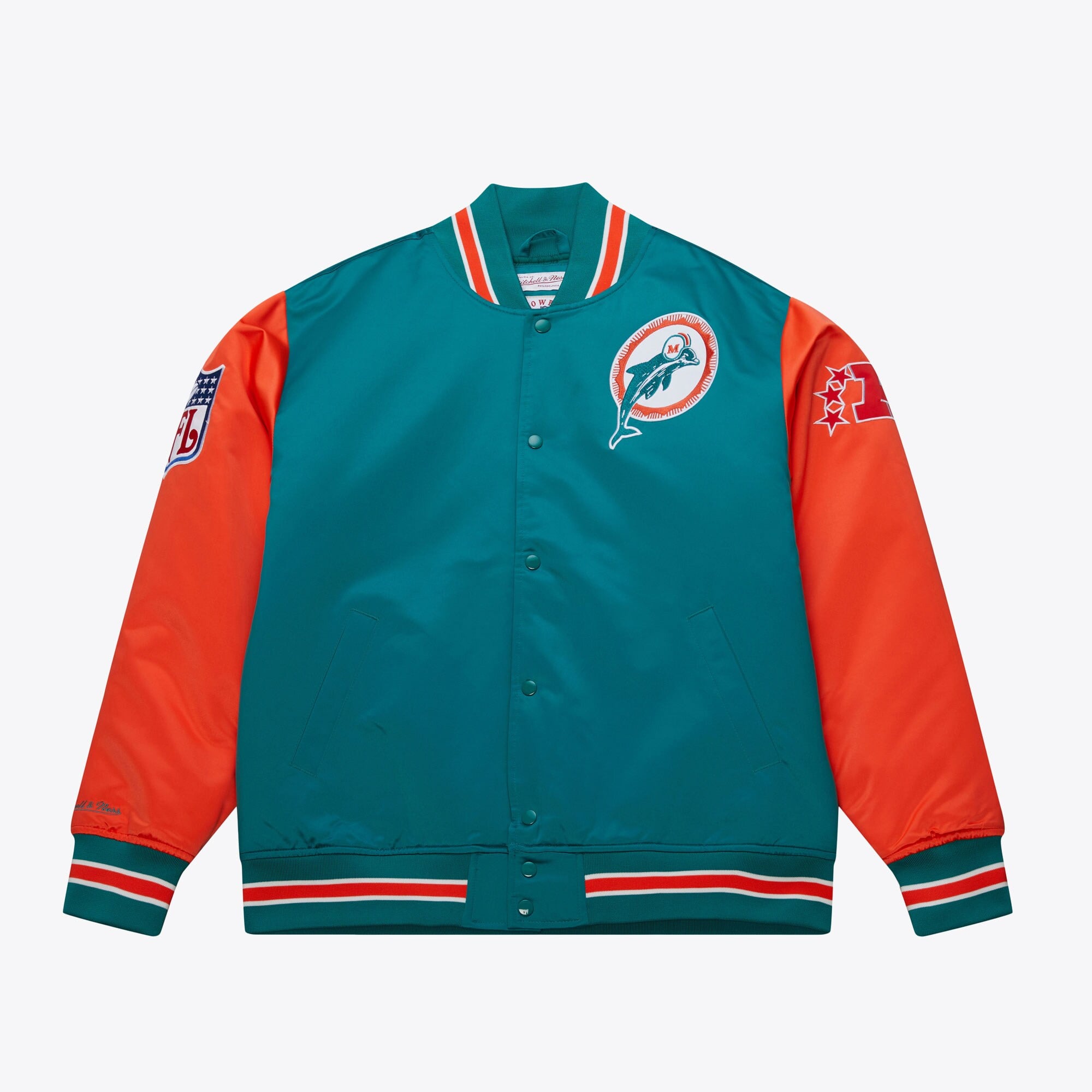 Miami Dolphins Miami Dolphins Mitchell and Ness schwere Satinjacke