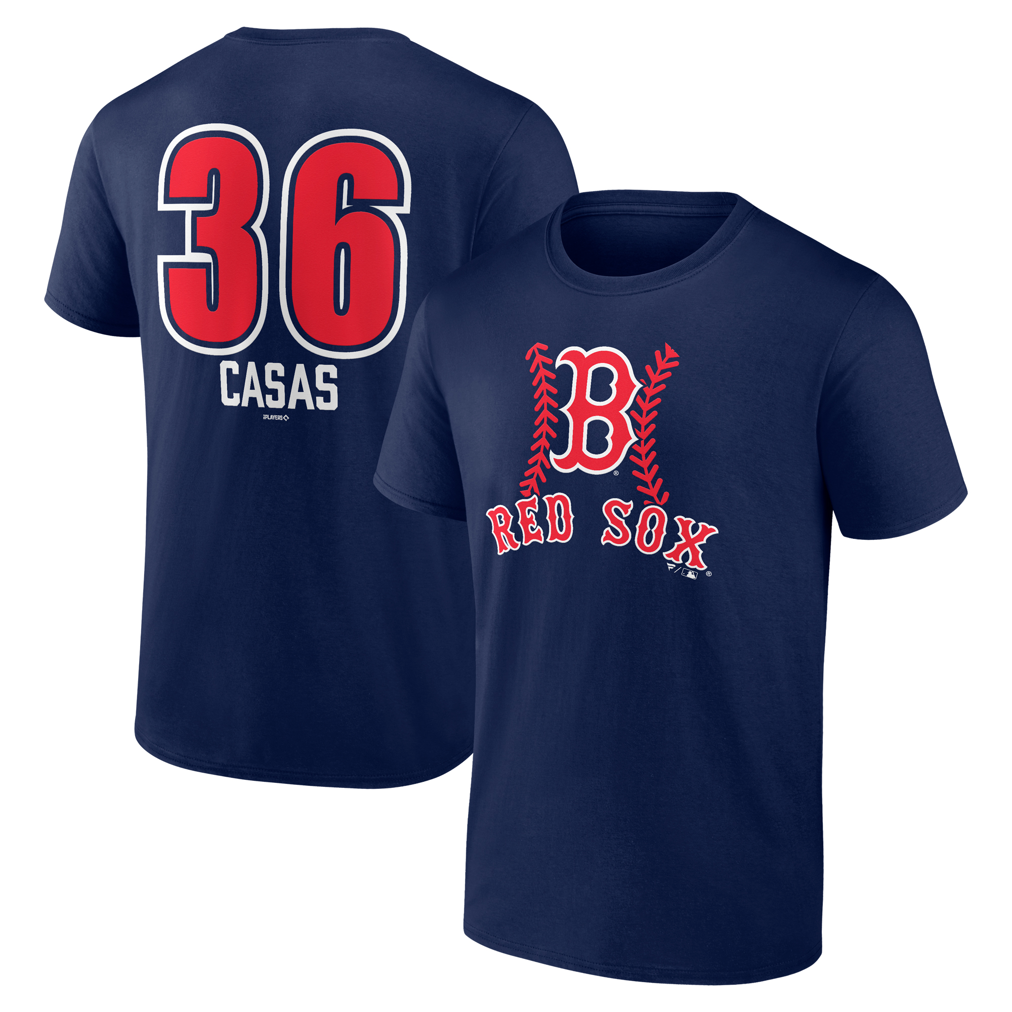 Men's Triston Casas Navy Boston Red Sox Fastball Player Name & Number T-Shirt