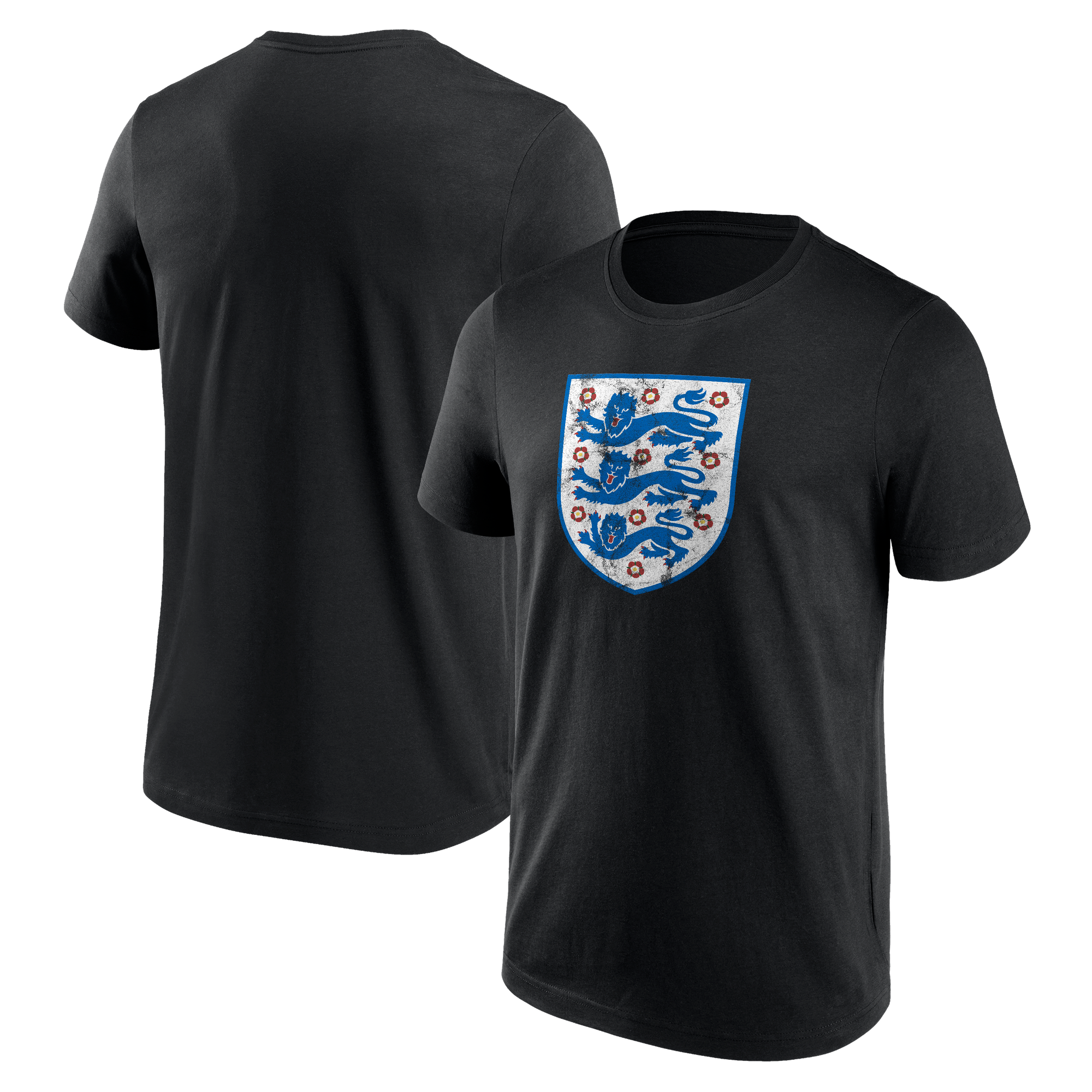 England Distressed Retro Graphic T-Shirt - Black - Mens