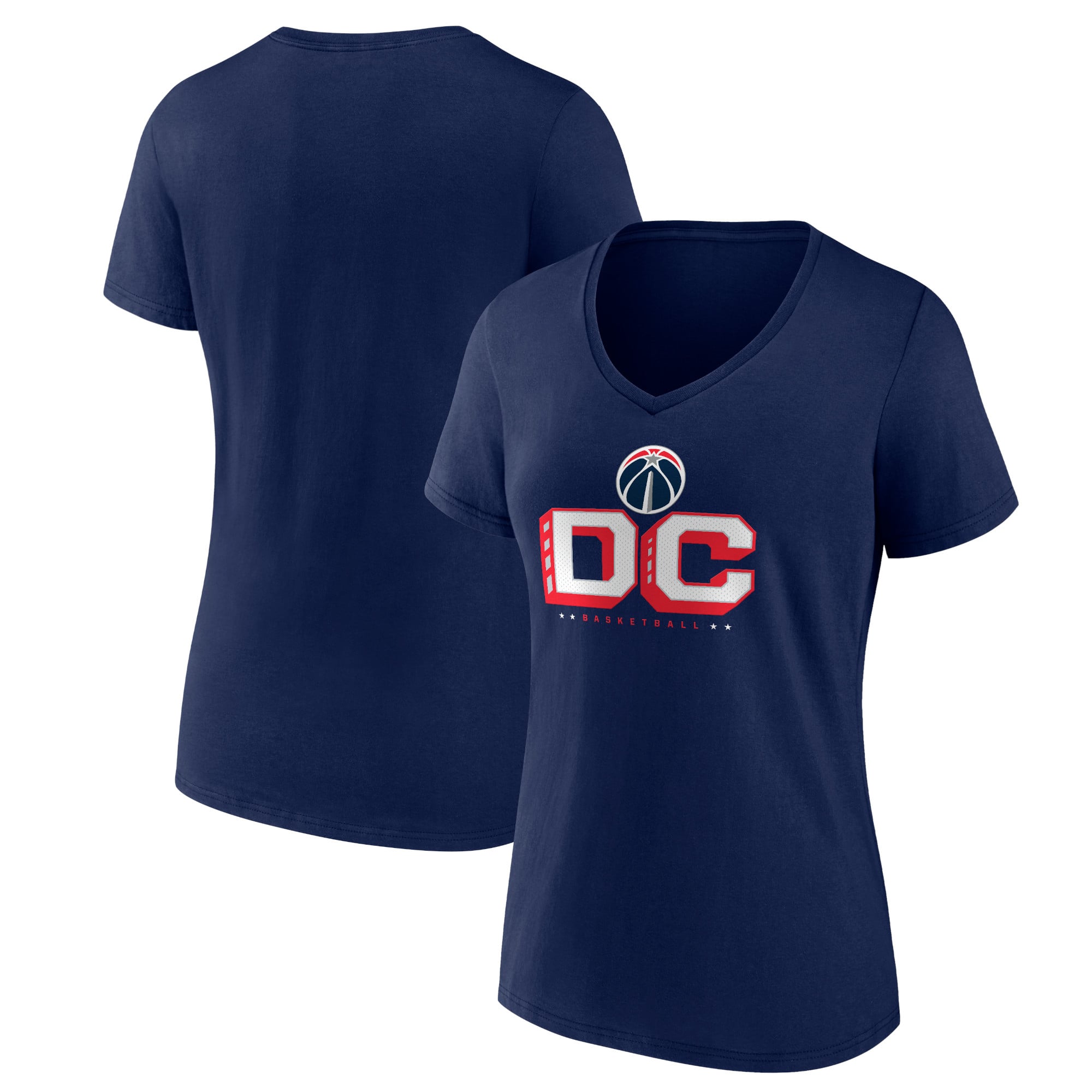 Men's Navy Washington Wizards Pick & Roll Coverage V-Neck T-Shirt