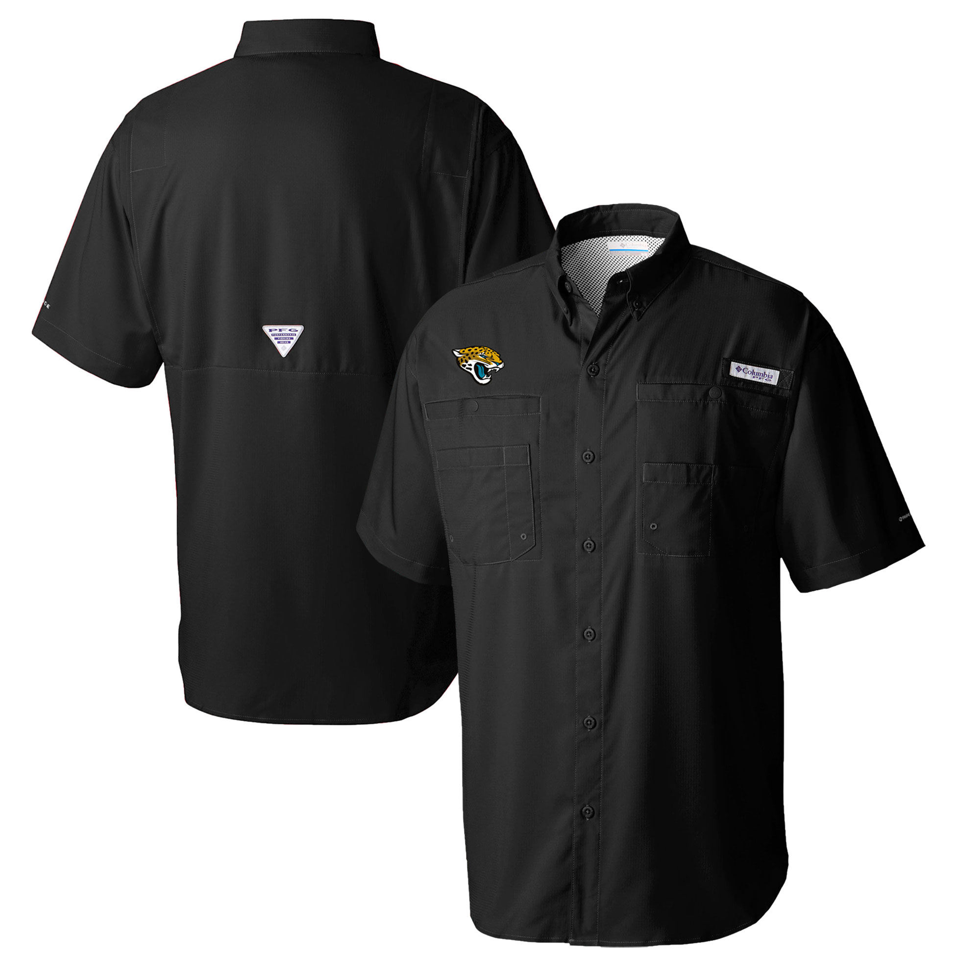 Men's Columbia Black Jacksonville Jaguars Tamiami Omni-Shade Button-Down Shirt