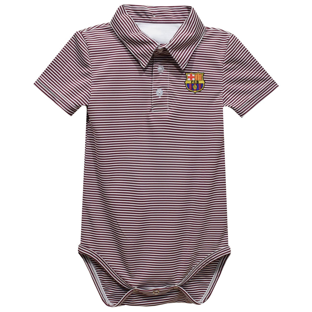 Infant Vive La Fete Maroon Barcelona Polo Pencil Stripe Bodysuit