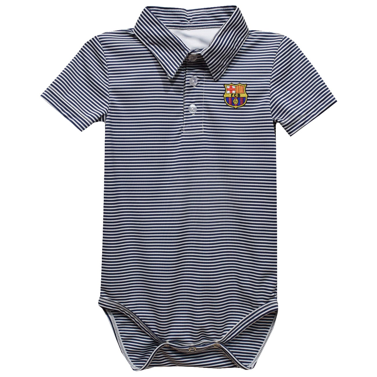 Infant Vive La Fete Navy Barcelona Polo Pencil Stripe Bodysuit