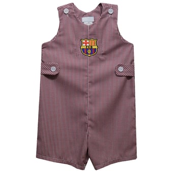 Toddler Vive La Fete Maroon Barcelona Gingham Jon Jon Romper