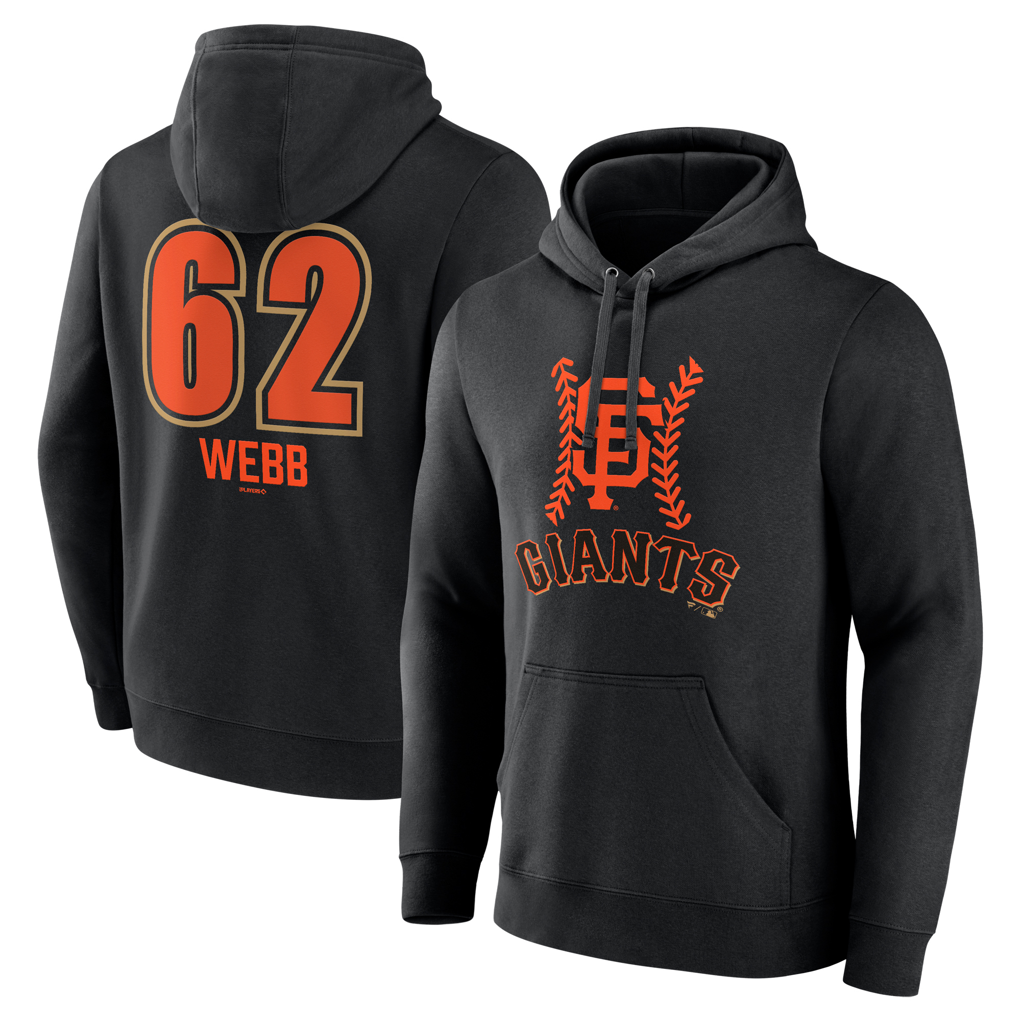 Men’s Logan Webb Black San Francisco Giants Name & Number Fastball Pullover Hoodie Men’s Logan Webb Black San Francisco Giants Name & Number Fastball Pullover Hoodie