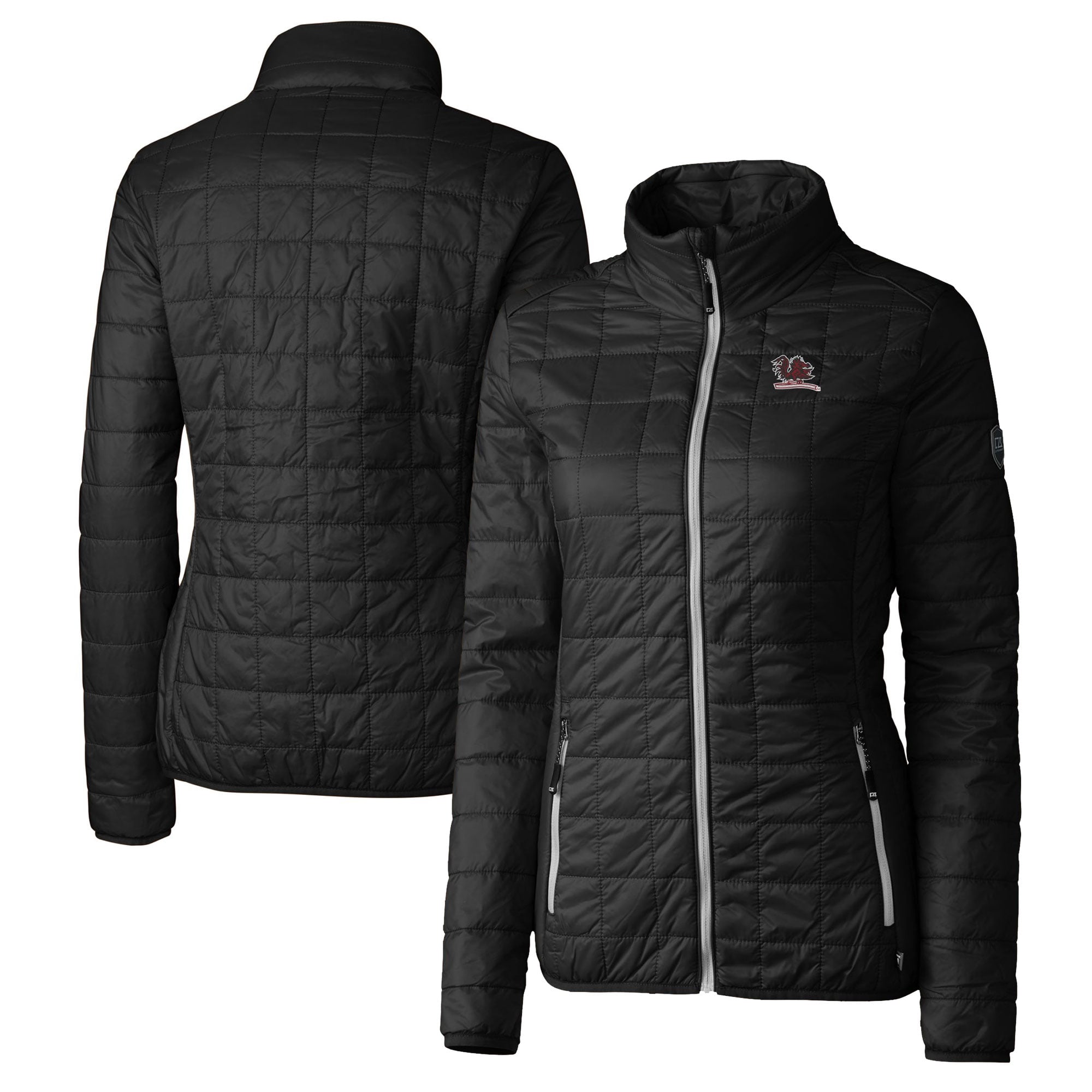 Women's Cutter & Buck  Black South Carolina Gamecocks Vault Rainier PrimaLoft Eco Insulated Full-Zip Puffer Jacket