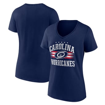 Women's Navy Carolina Hurricanes Americana Team V-Neck T-Shirt