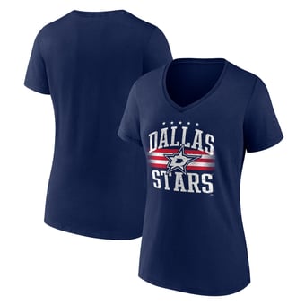 Women's Navy Dallas Stars Americana Team V-Neck T-Shirt