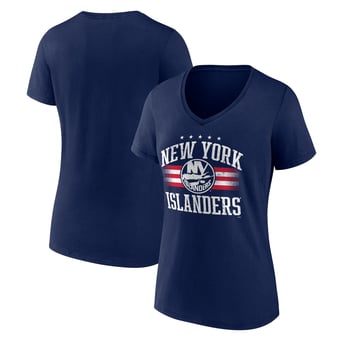 Women's Navy New York Islanders Americana Team V-Neck T-Shirt