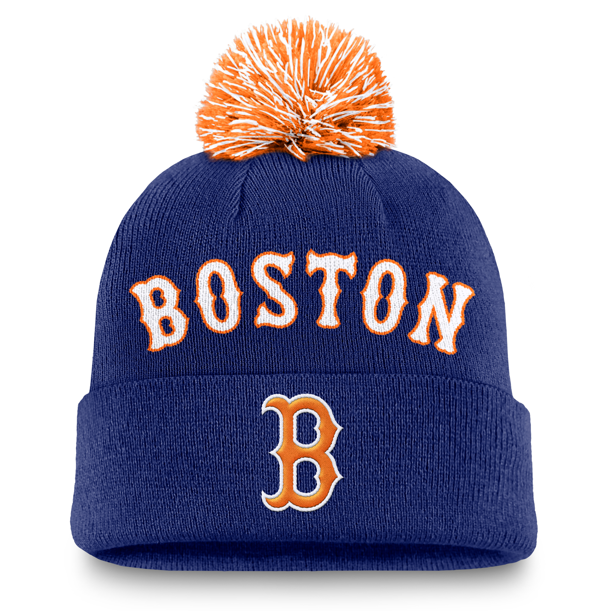 Men's Nike  Royal Boston Red Sox Peak Cuffed Knit Hat with Pom