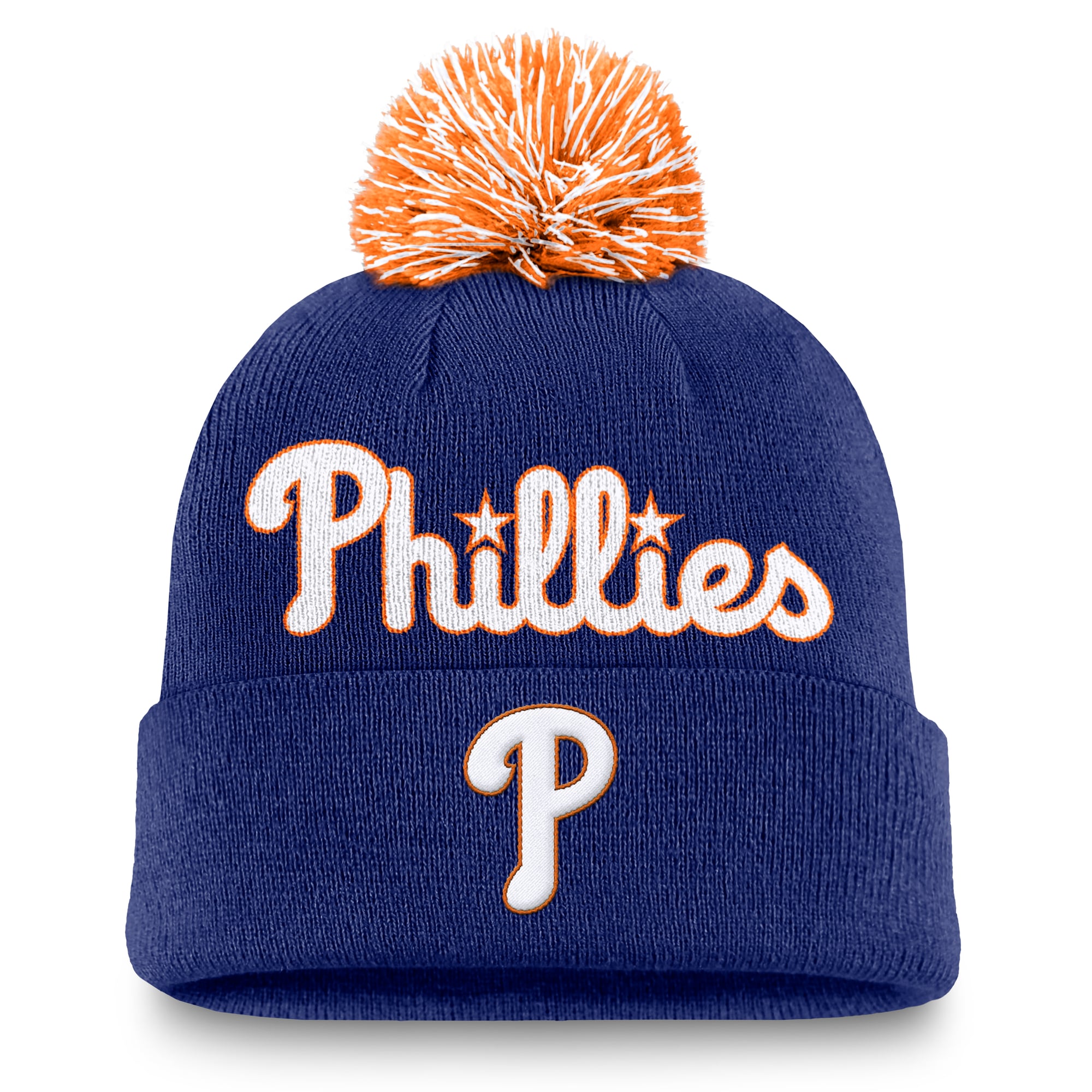 Men's Nike  Royal Philadelphia Phillies Peak Cuffed Knit Hat with Pom