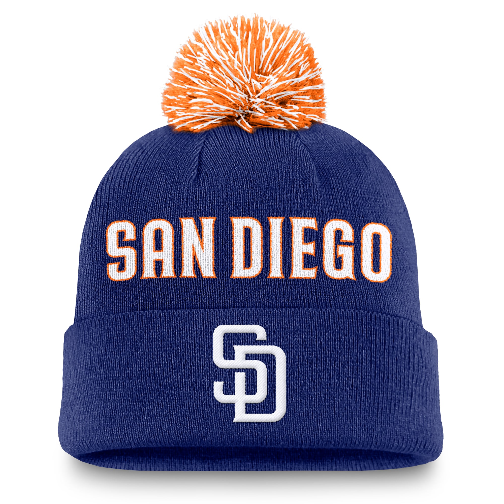 Men's Nike  Royal San Diego Padres Peak Cuffed Knit Hat with Pom