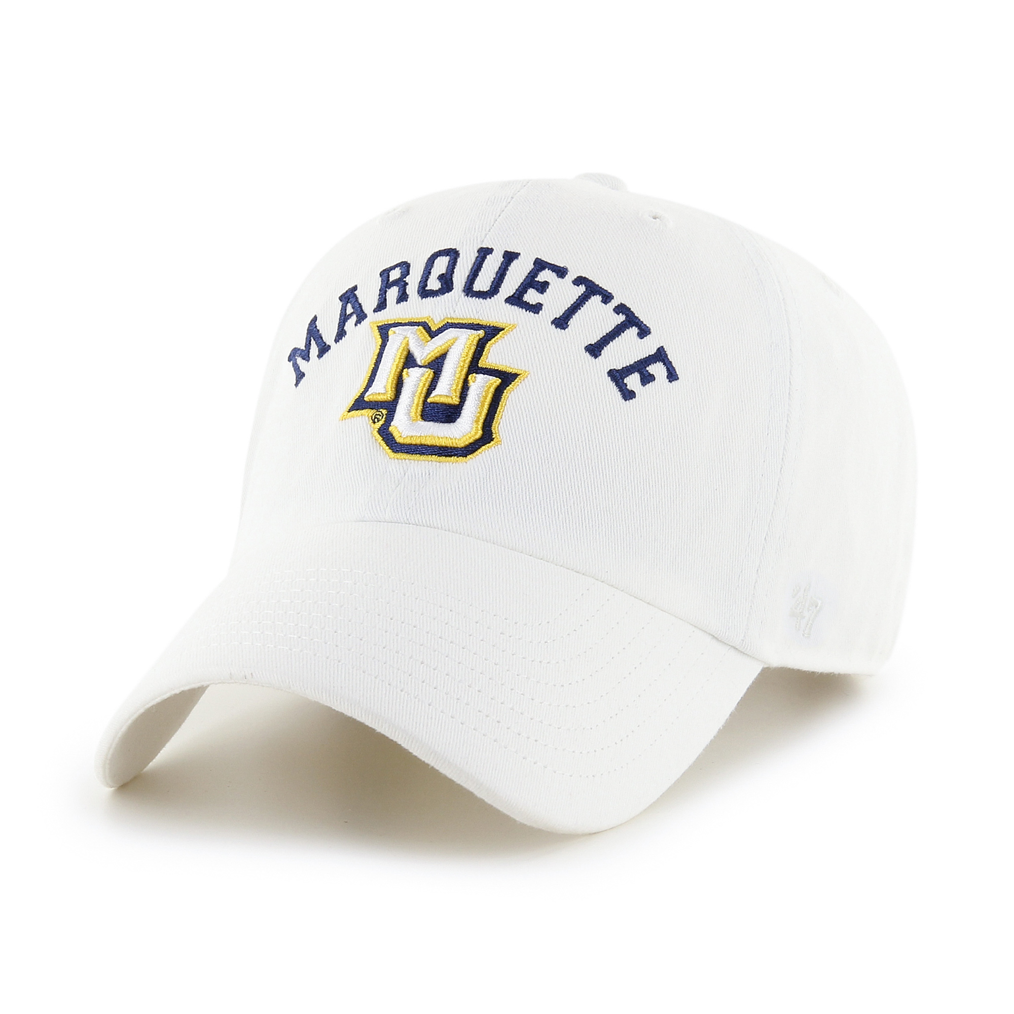 Men's '47 White Marquette Golden Eagles Classic Arch Clean Up Adjustable Hat