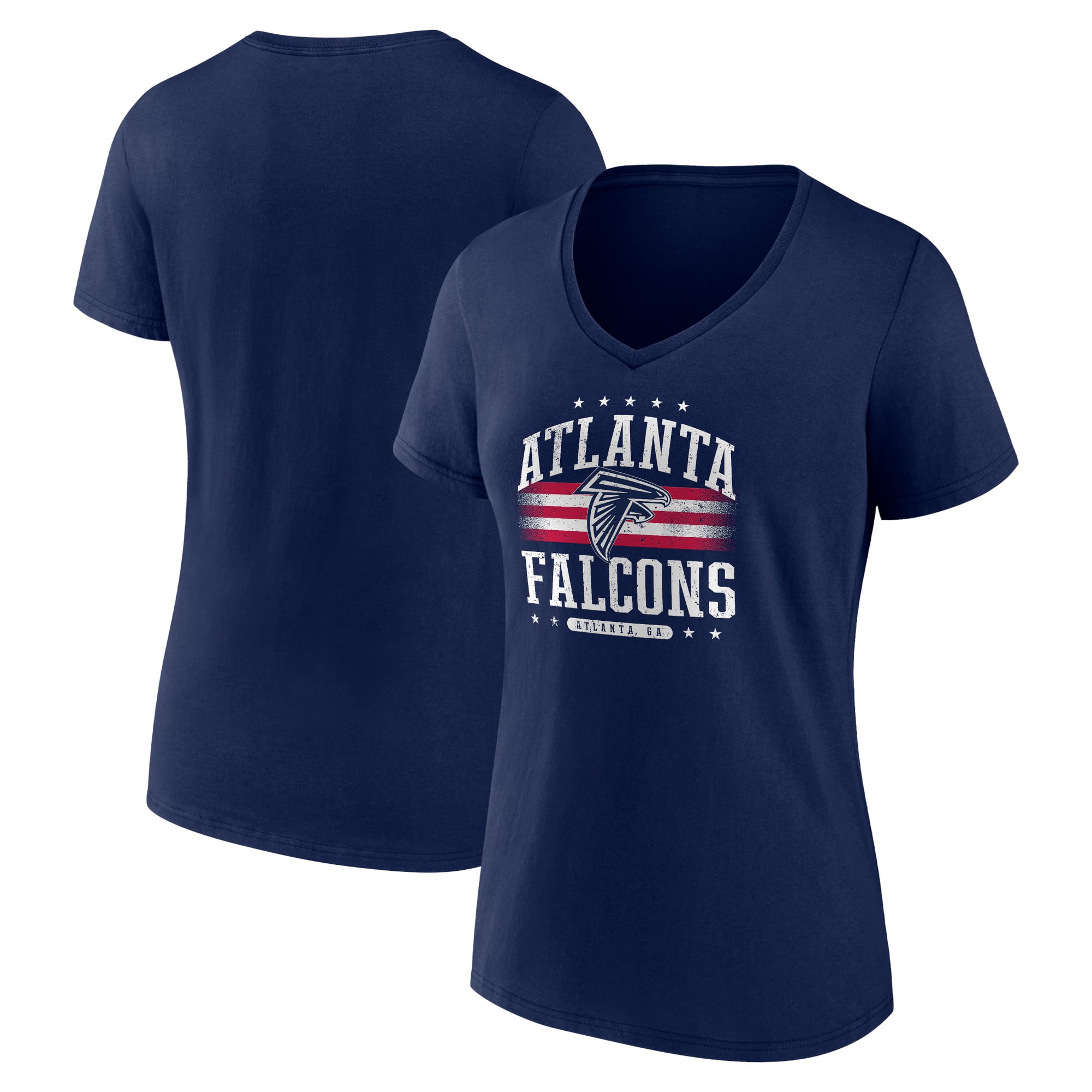 Women's Navy Atlanta Falcons Americana Team V-Neck T-Shirt